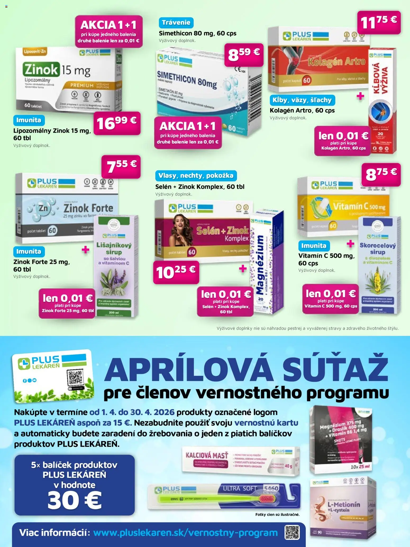 Nové Plus lekáreň akcie – leták je platný od 01.04.2026 | Strana: 8 | Produkty: Tablet, Kolagén