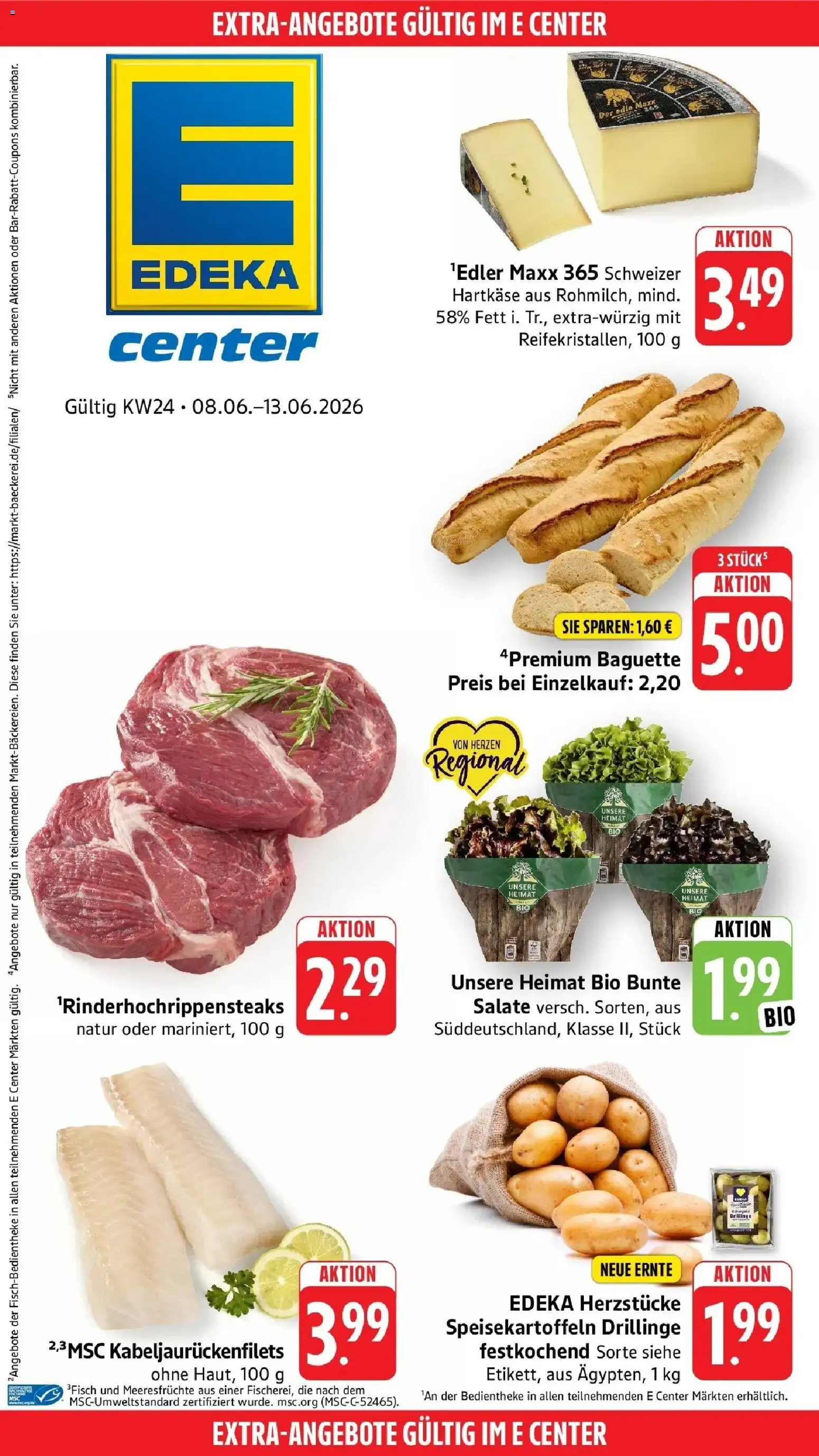 Edeka Prospekt Trier – gültig ab 08.06.2026 | Seite: 48 | Produkte: Baguette, Meeresfrüchte