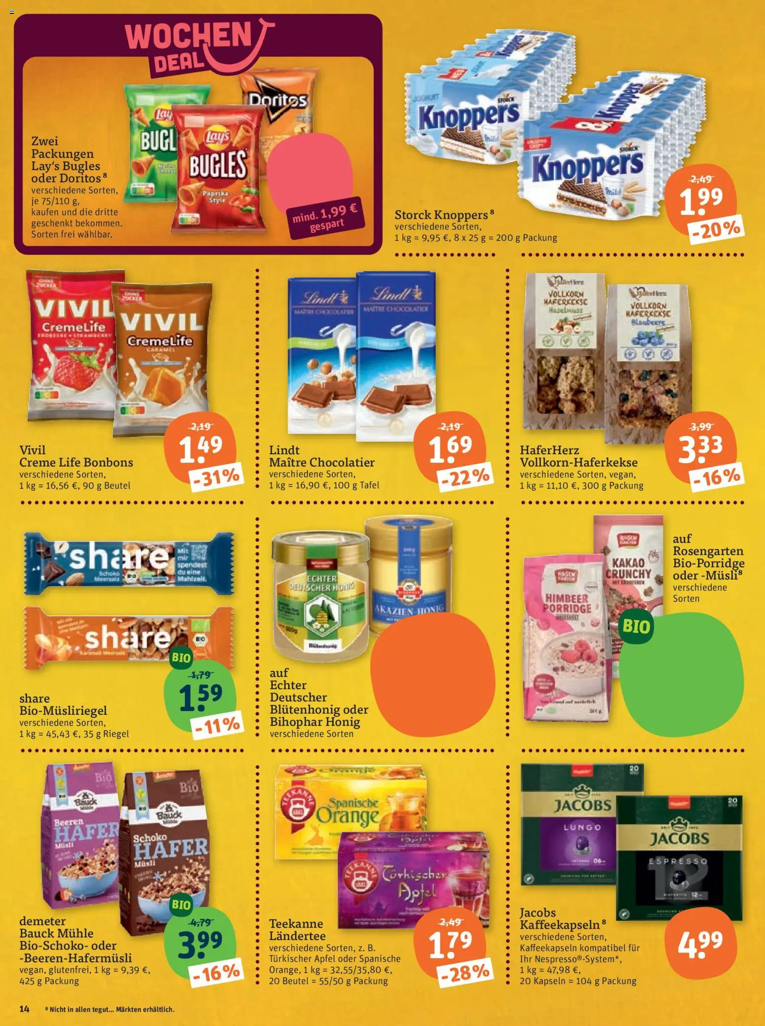Tegut Prospekt – gültig ab 06.07.2026 | Seite: 16 | Produkte: Musli, Mühle, Äpfel, Lindt