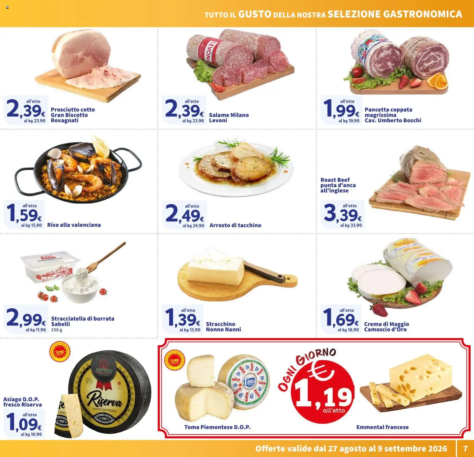 Volantino SIGMA del 27/08/2026 | Pagina: 7 | Prodotti: Prosciutto Cotto, Salame, Riso, Pancetta