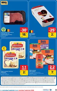 Rijst en sauzen, Ben's Original alle soorten van 450 g tot 1 kg - Voorbeeld van een folder van Carrefour, geldig van 02/09/2026 | Pagina: 39 | Producten: Rijst, Ananas, Sauzen, Kaas
