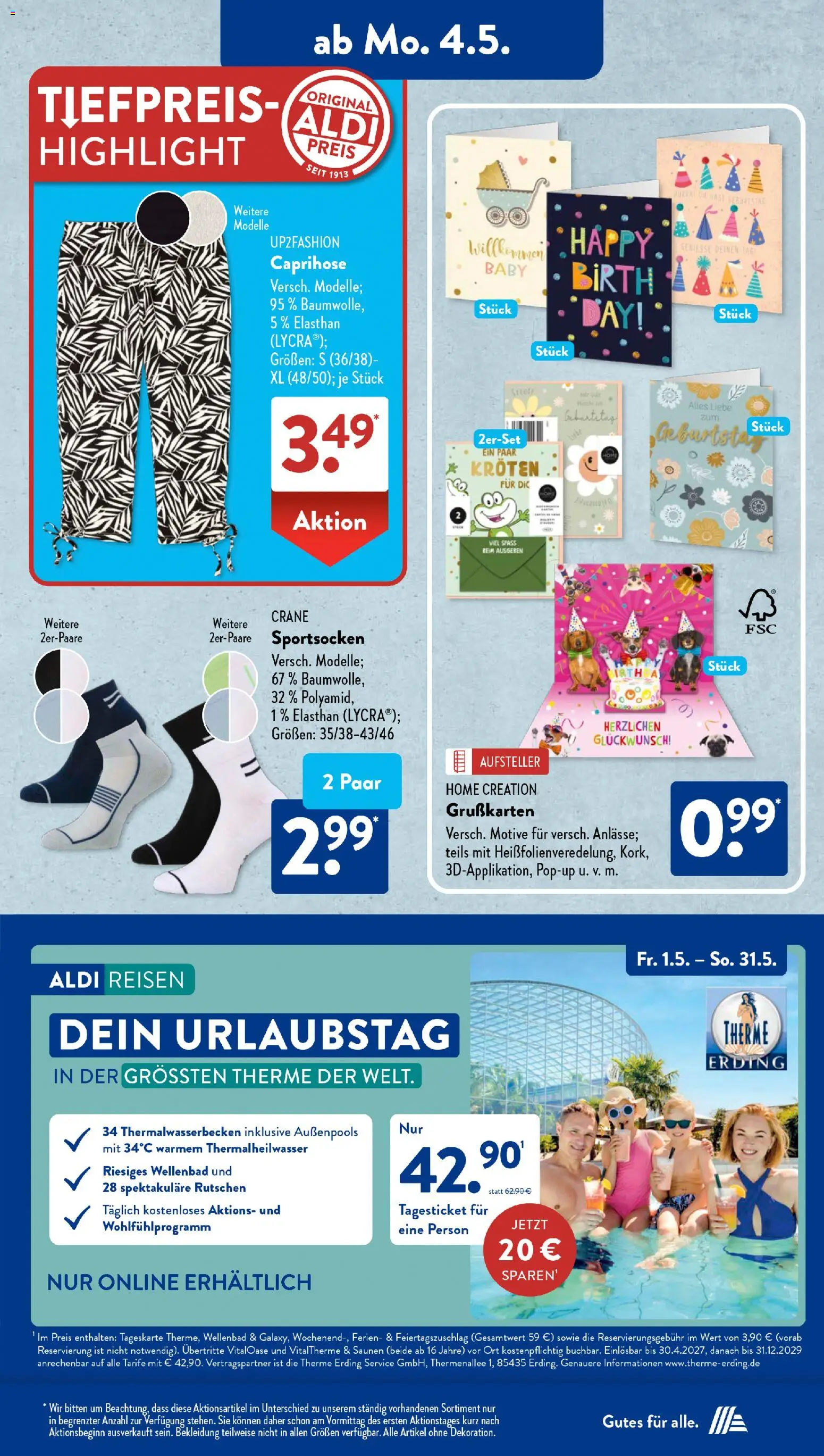 Aldi Süd Prospekt 	 – gültig ab 04.05.2026 | Seite: 6 | Produkte: Caprihose, Up2fashion, Bekleidung, Home creation