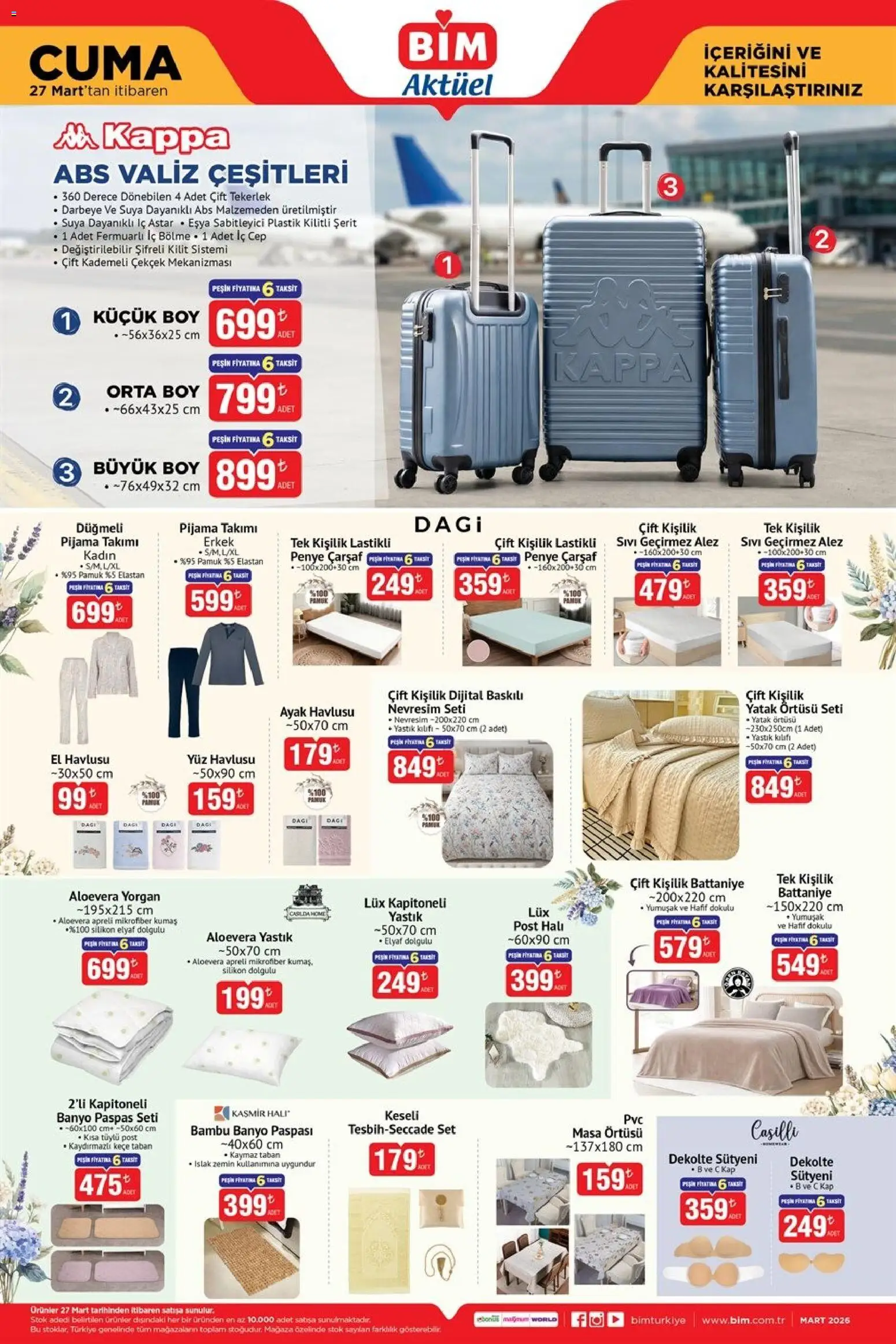 BİM - Katalog Cuma - 27.03.2026 tarihinden itibaren geçerlidir | Sayfa: 5 | Ürünler: Masa, Çarşaf, Masa örtüsü, Ayak havlusu
