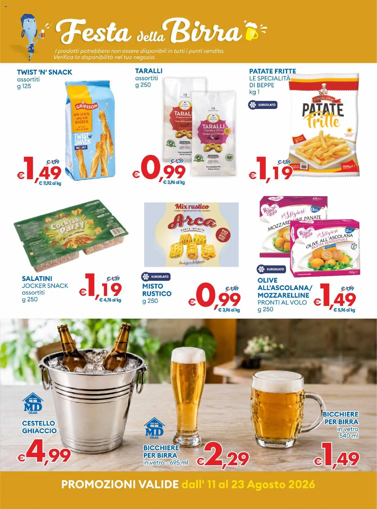 Volantino MD Discount del 11/08/2026 | Pagina: 8 | Prodotti: Cocktail, Cipolla, Taralli, Rustici