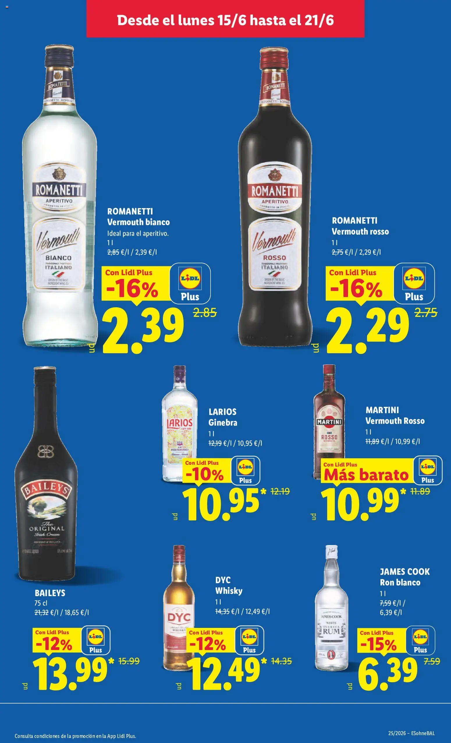Lidl folleto │ válido desde el 15.06.2026 | Página: 33 | Productos: Ron, Ginebra, Whisky, Μανέστρα