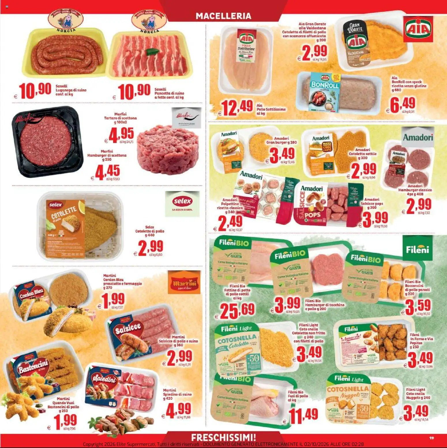 Volantino Elite Supermercati del 02/10/2026 | Pagina: 19 | Prodotti: Nuggets, Suino, Martini, Forno
