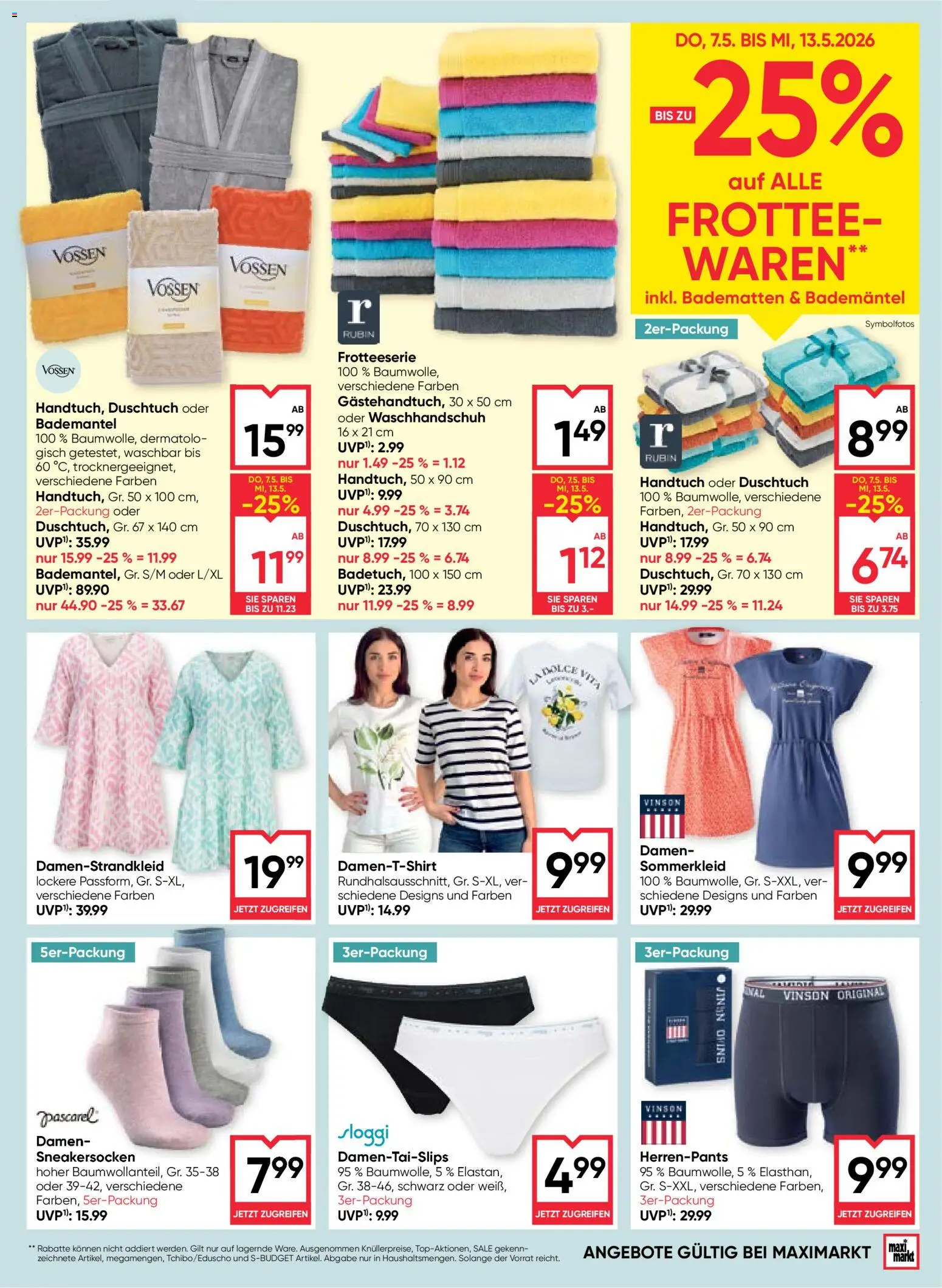 Maximarkt Flugblatt gültig ab 07.05.2026 | Seite: 17 | Produkte: Bademantel