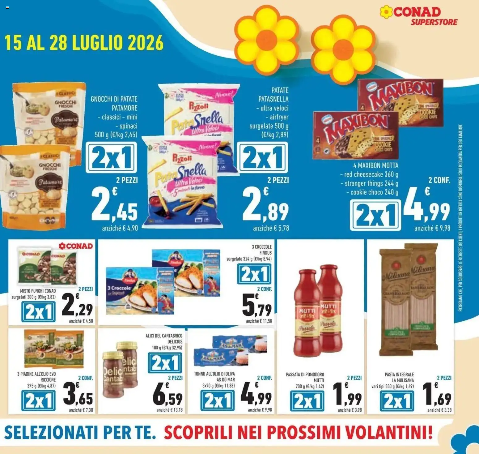 Volantino Conad del 14/07/2026 | Pagina: 5 | Prodotti: Tonno, Forno, Gnocchi di patate, Alici