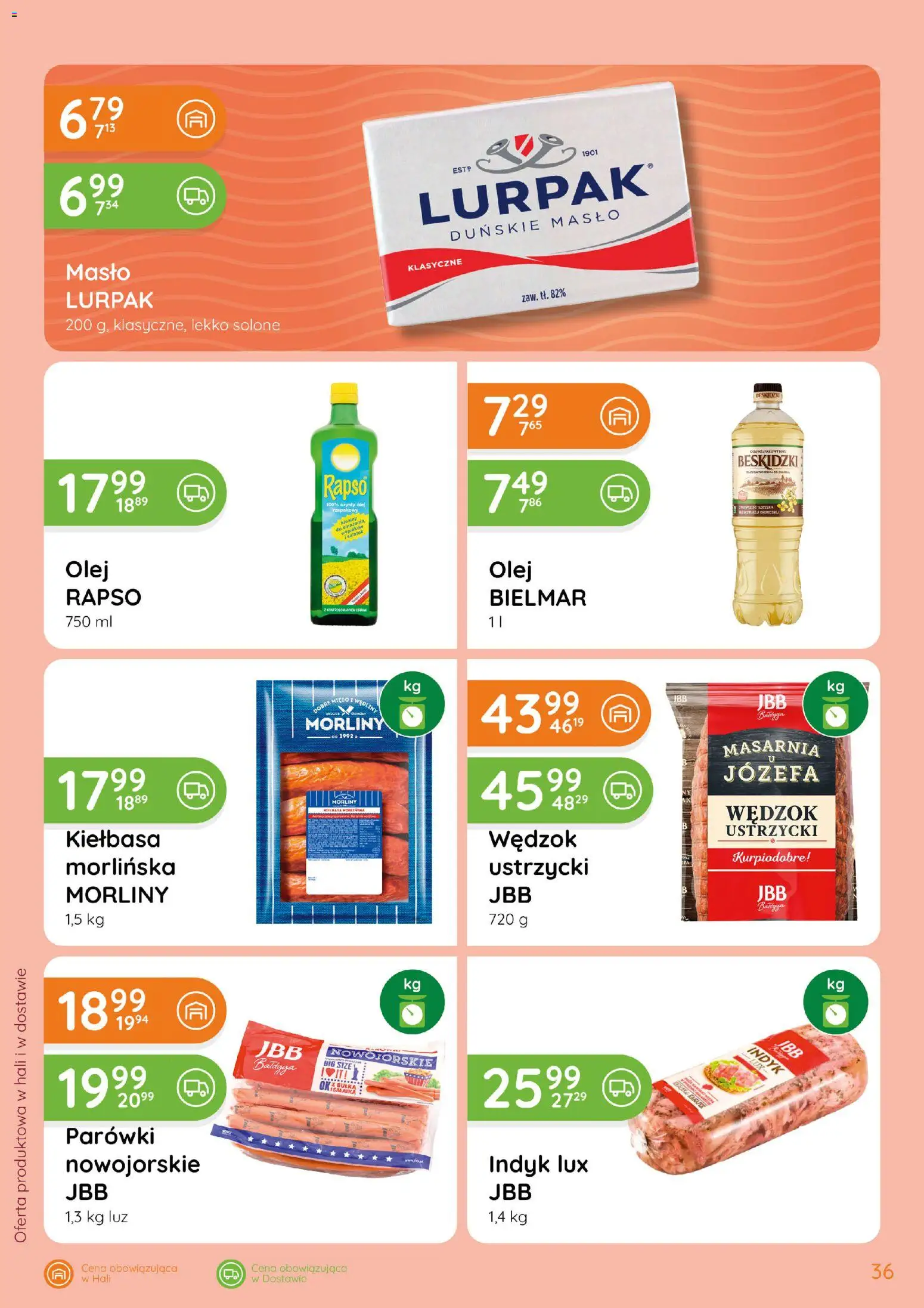 Eurocash gazetka od 15.10.2026 | Strona: 36 | Produkty: Kiełbasa, Parówki, Olej, Wędliny
