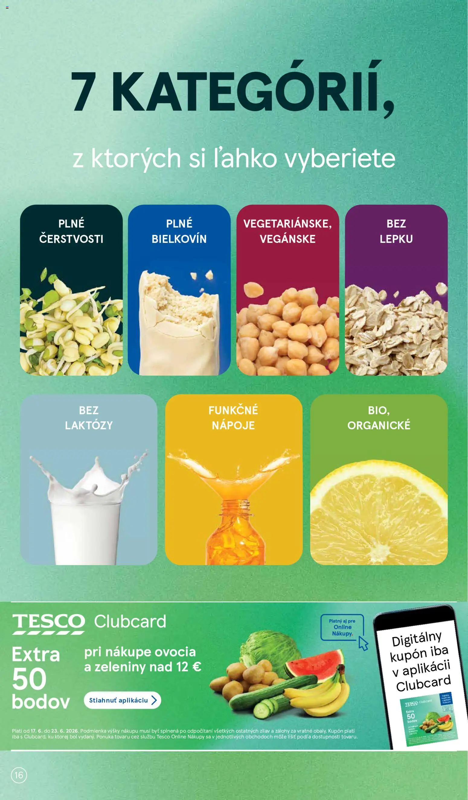 Nové Tesco akcie – leták je platný od 17.06.2026 | Strana: 16 | Produkty: Protein