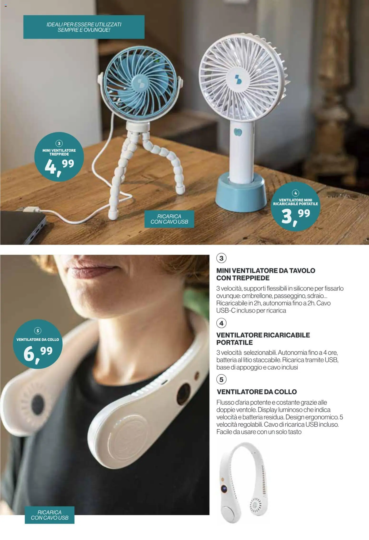 Volantino IN's del 13/05/2026 | Pagina: 11 | Prodotti: Ventilatore, USB, Tavolo, Batteria