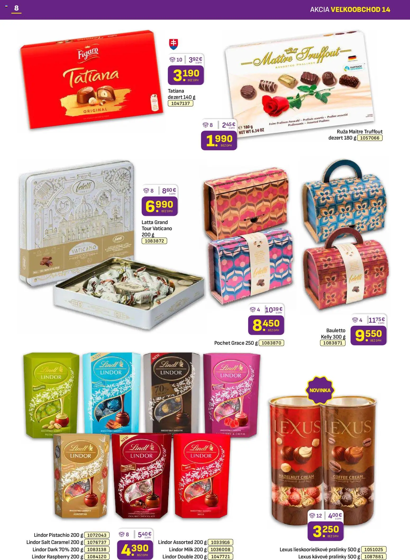 Nové Libex akcie – leták je platný od 13.07.2026 | Strana: 8 | Produkty: Lindor, Lindt