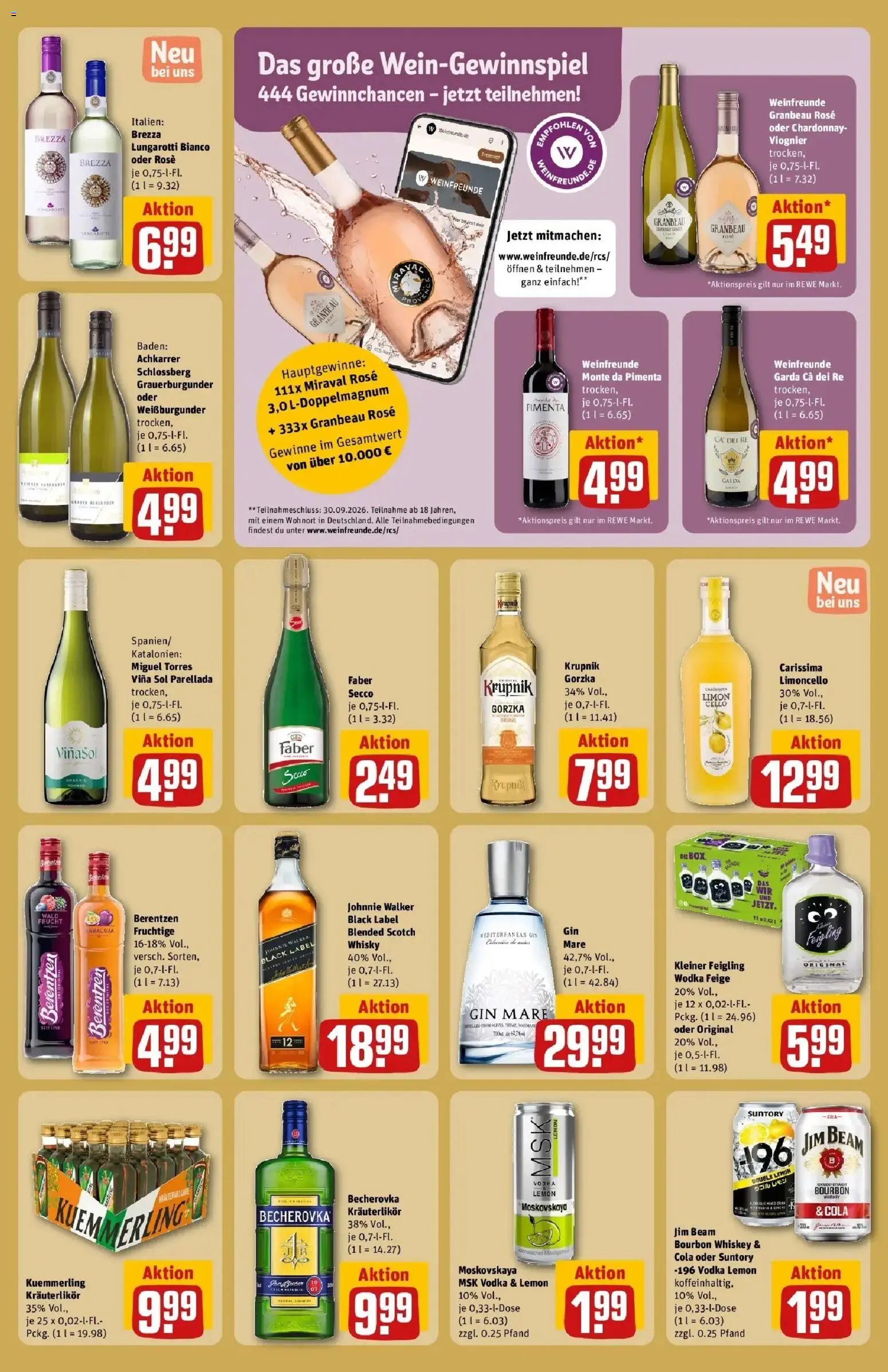 Rewe Prospekt Berlin / Gesundbrunnen – gültig ab 06.07.2026 | Seite: 23 | Produkte: Kleiner feigling, Kuemmerling, Limoncello, Vodka