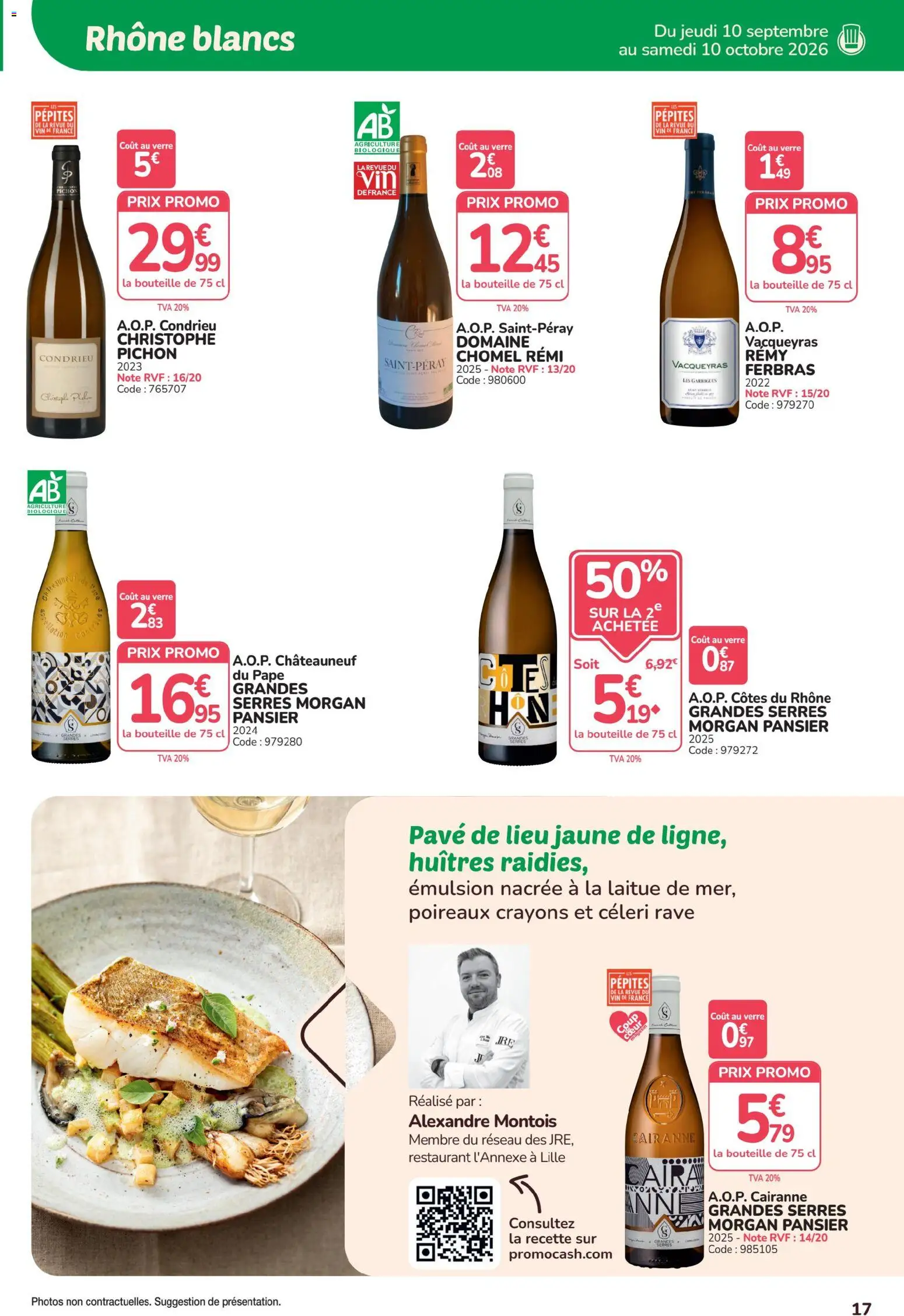 {H1} | Page: 17 | Produits: Poireaux, Bouteille, Huîtres, Chateauneuf du pape