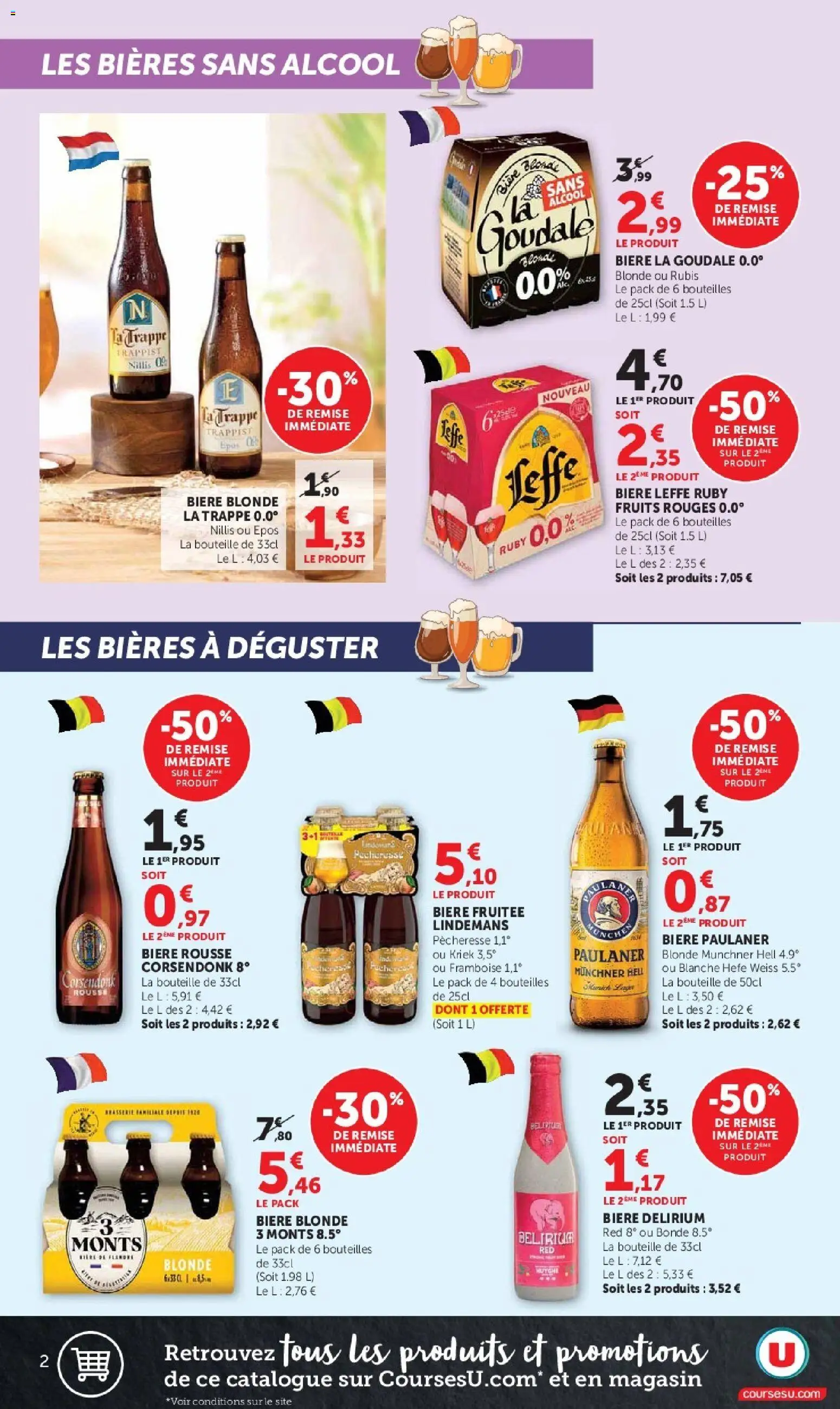 {H1} | Page: 2 | Produits: Leffe, Fruits, Bouteille, Bière