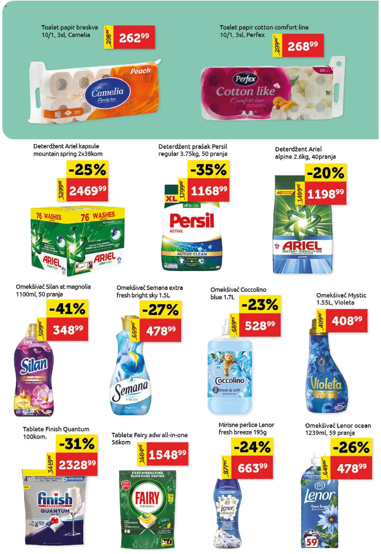 SuperVERO katalog - važi od 11.06.2026 | Strana: 23 | Proizvode: Deterdžent, Lenor, Toalet papir, Finish