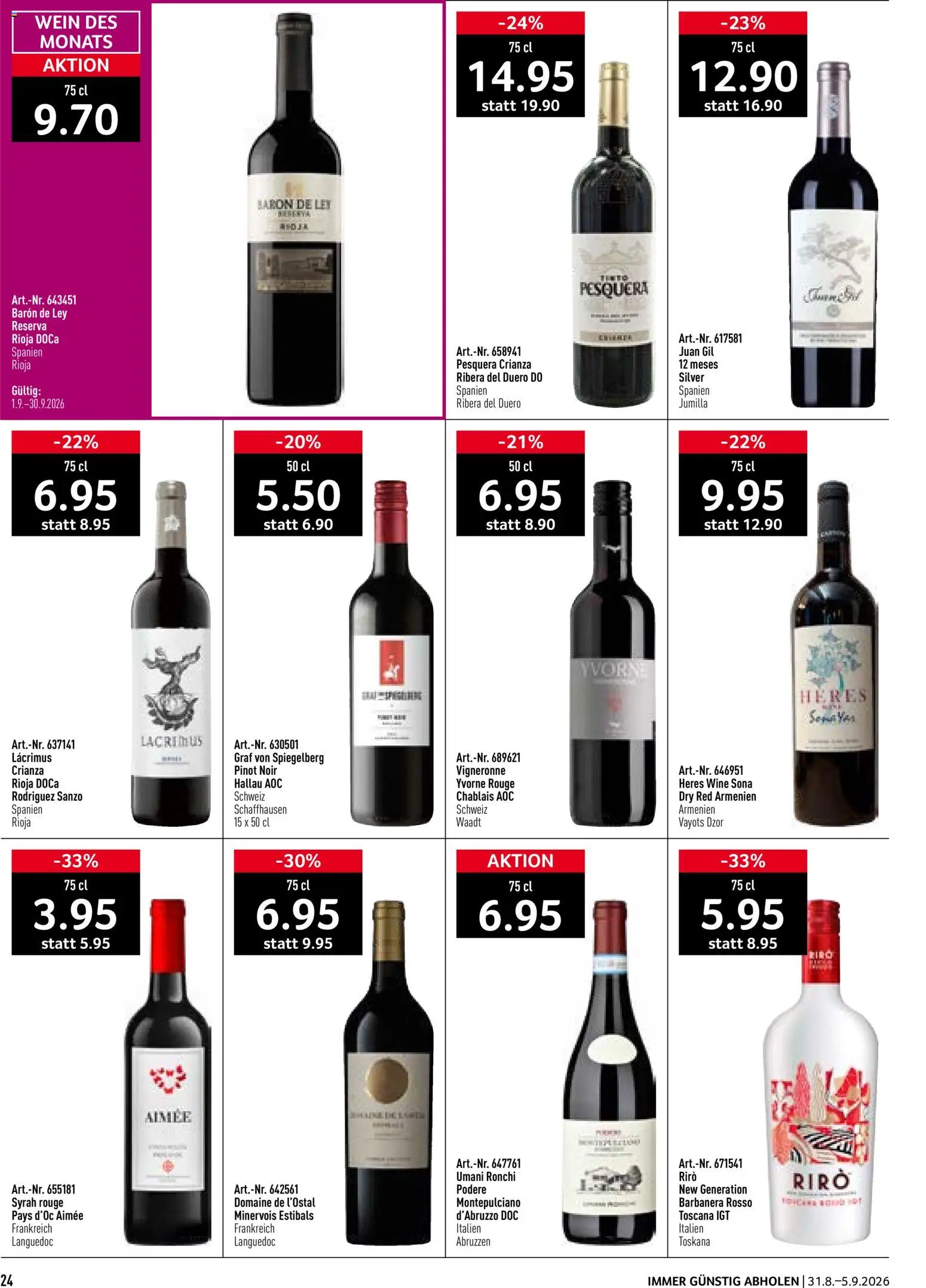 Prodega aktionen – gültig ab 31.08.2026 | Seite: 24 | Produkte: Rouge, Wein