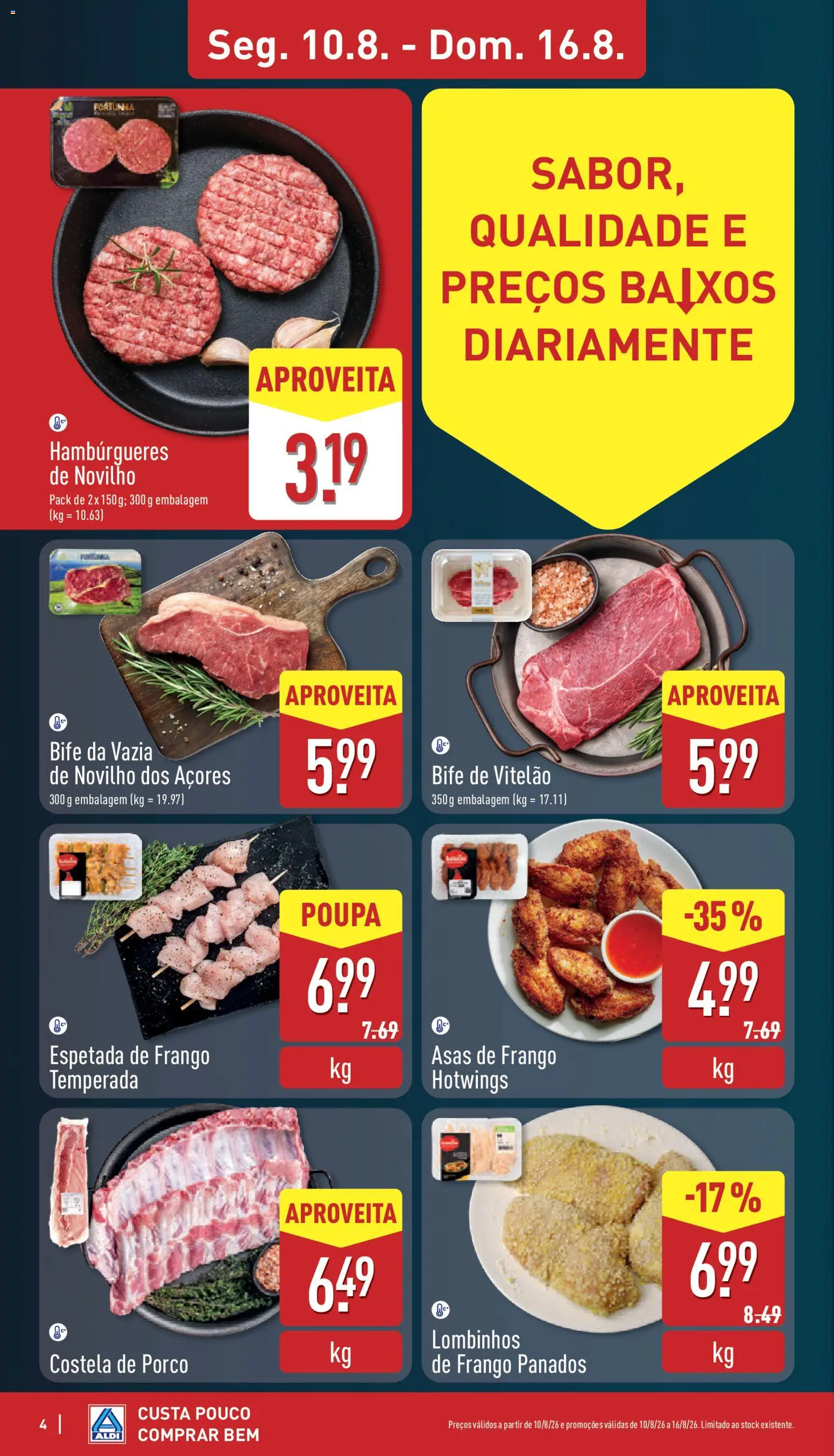 Aldi folheto │ válido de 10/08/2026 | Página: 4 | Produtos: Asas de frango, Frango