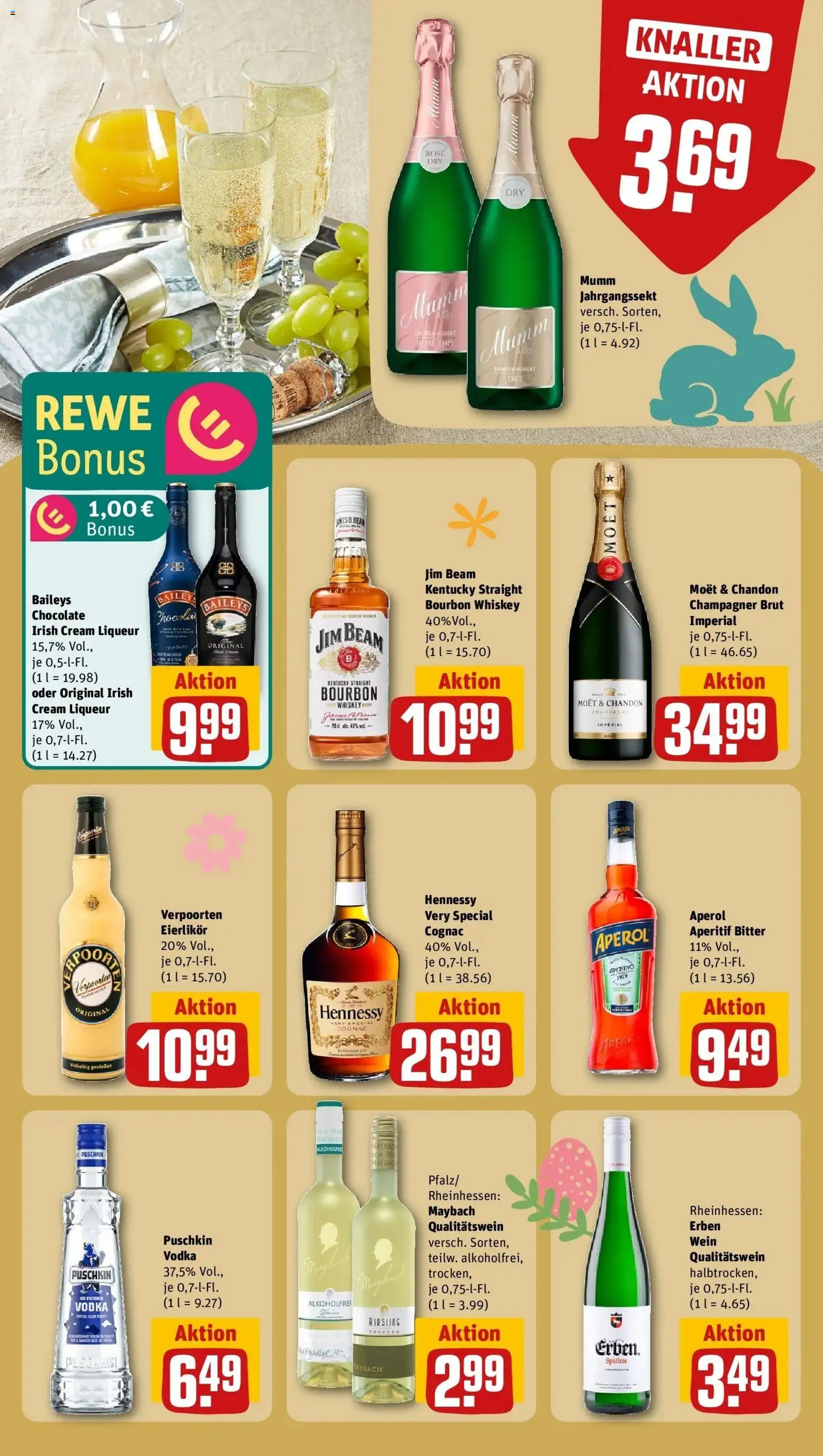 Rewe Prospekt Bad Orb	 – gültig ab 23.03.2026 | Seite: 17 | Produkte: Aperol, Wein, Vodka, Bourbon