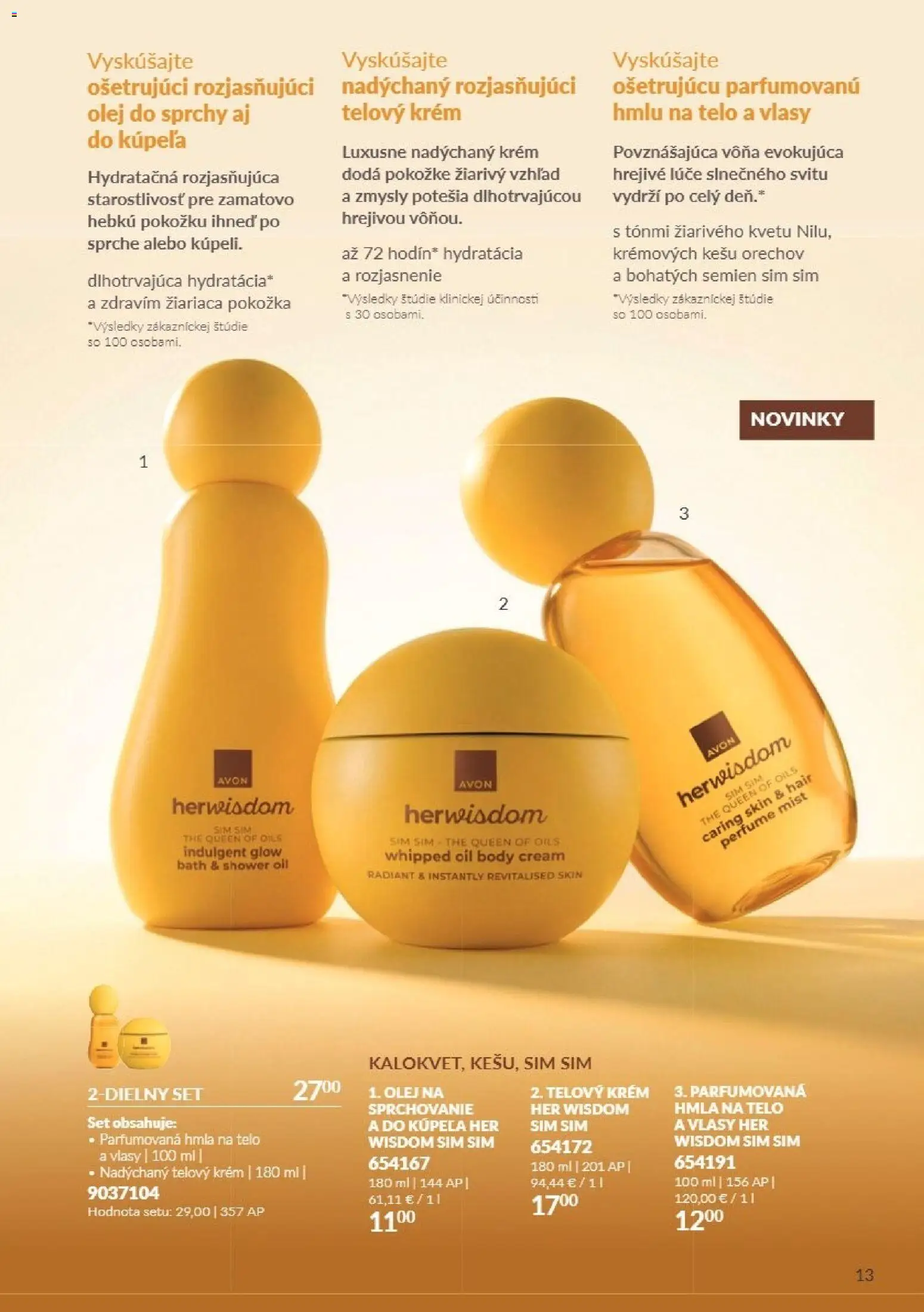 Nové Avon akcie – leták je platný od 01.10.2026 | Strana: 13 | Produkty: Olej, Telový krém, Krém, Kešu
