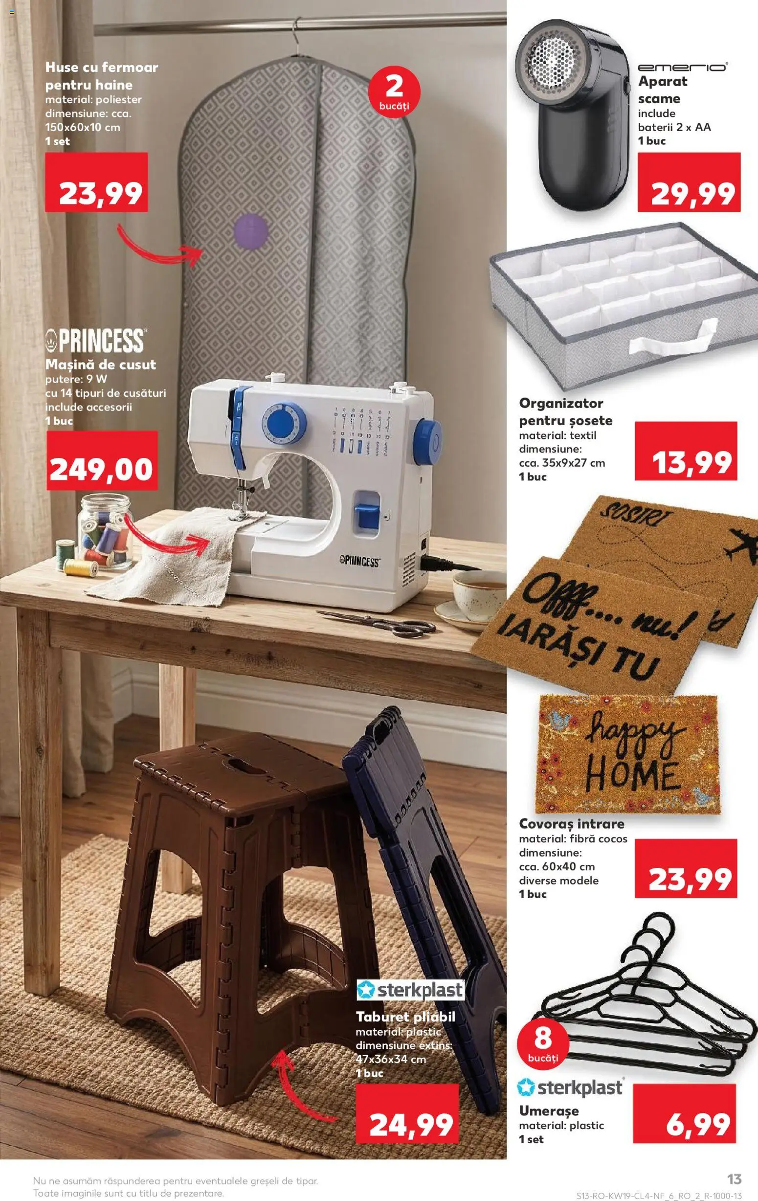Noul catalog Kaufland – valabil de la 06.05.2026 | Pagină: 13 | Produse: Mașină De Cusut, Baterii, Haine, Bisiklet Aparatları