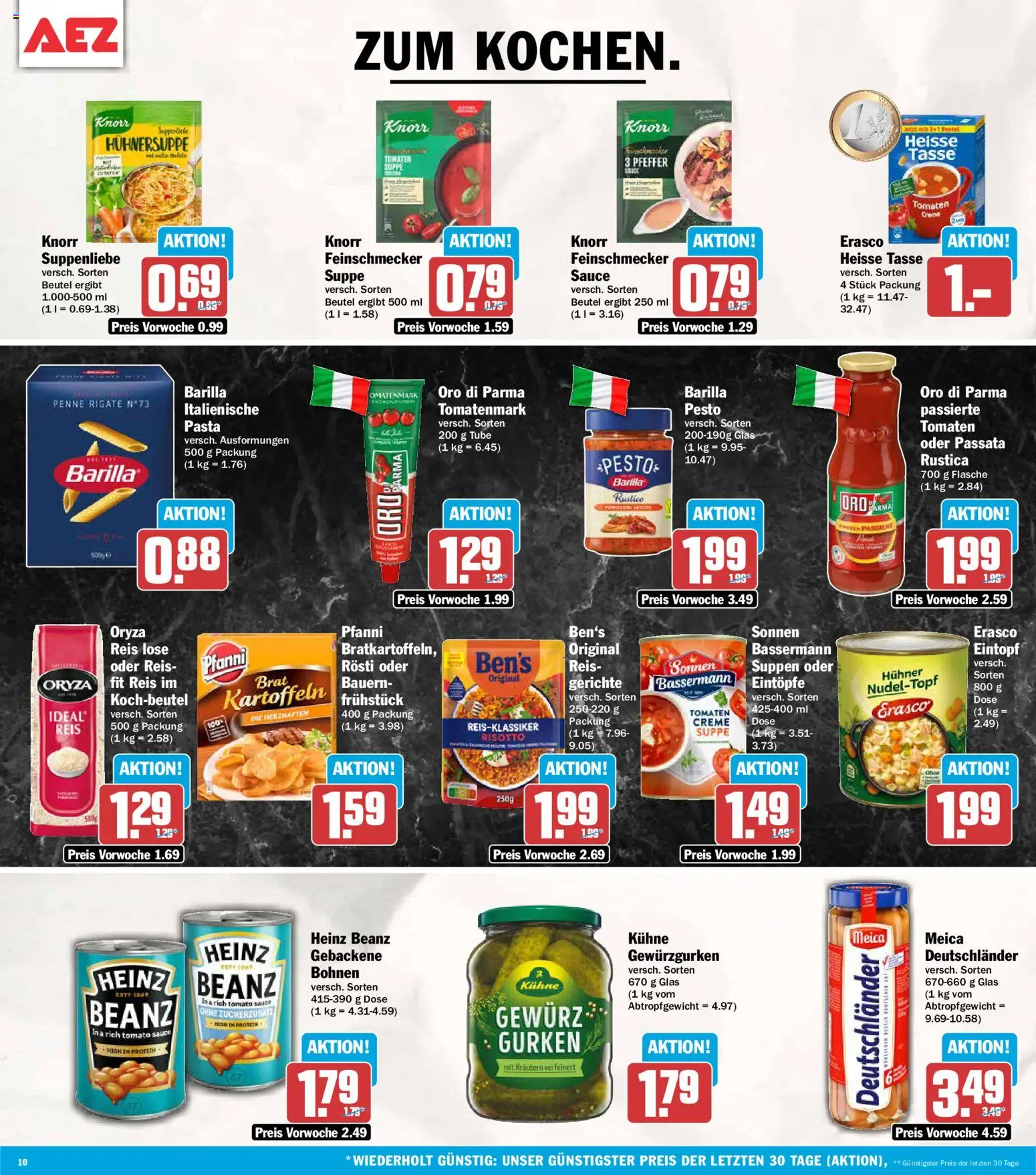 AEZ Prospekt – gültig ab 06.07.2026 | Seite: 10 | Produkte: Tomaten, Meica, Oro di parma, Reis