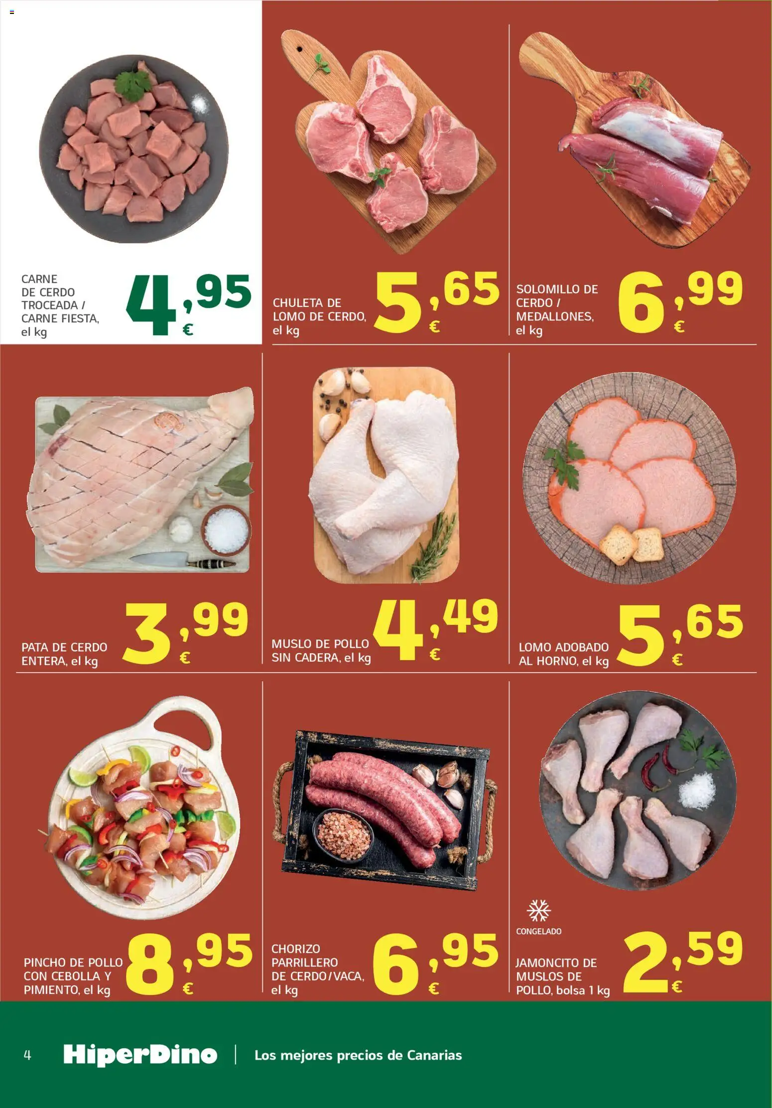 HiperDino folleto │ válido desde el 09/09/2026 | Página: 4 | Productos: Lomo, Cebolla, Chuleta de cerdo, Carne