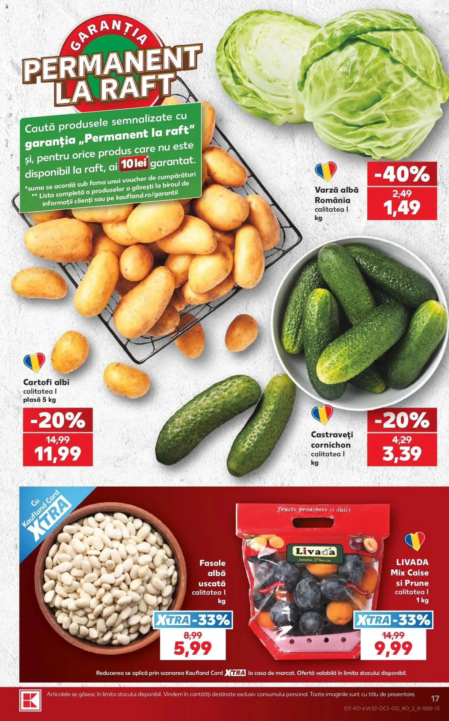 Noul catalog Kaufland – valabil de la 05.08.2026 | Pagină: 17 | Produse: Raft, Castraveți, Caise, Cartofi