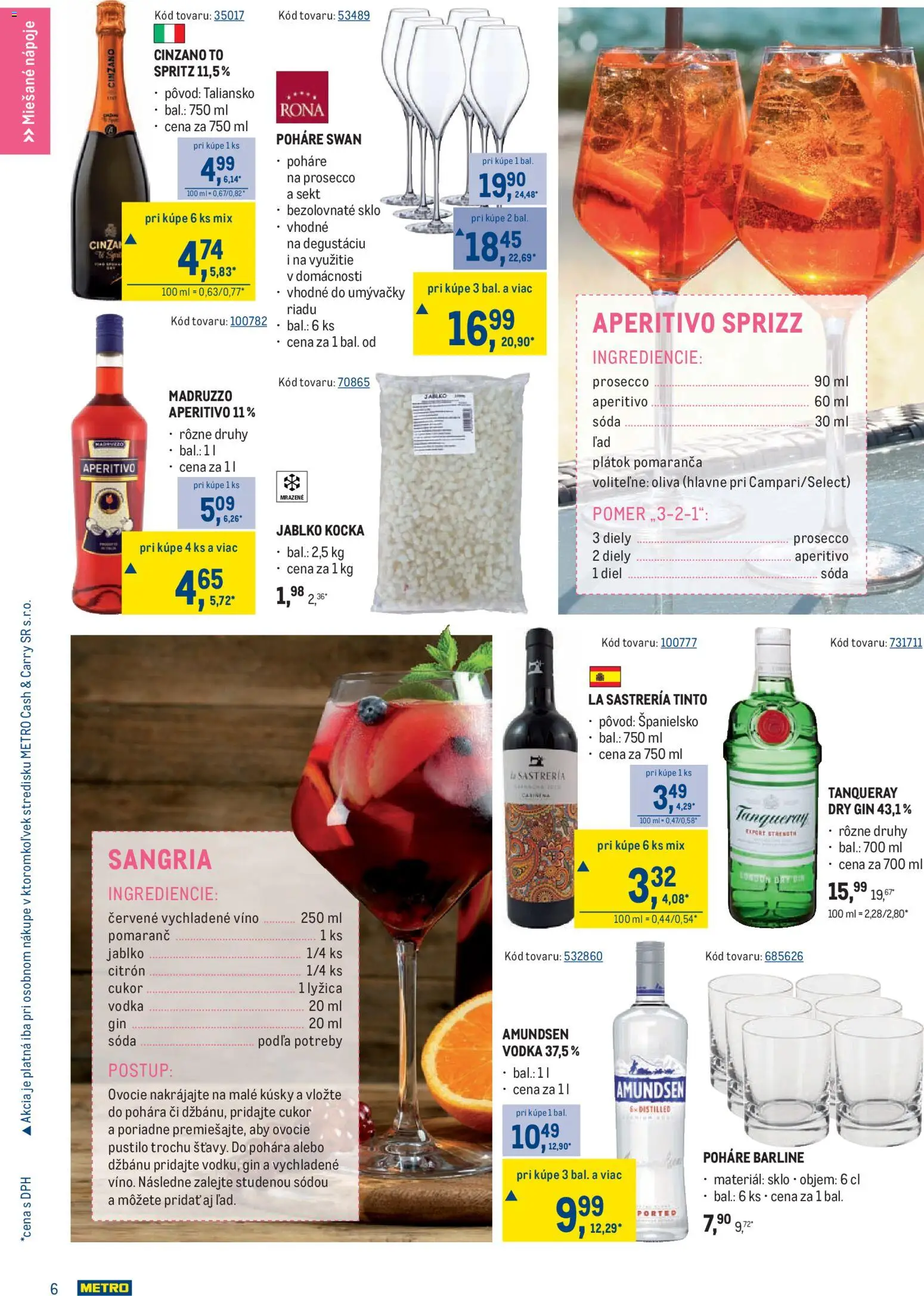 Nové Metro akcie – leták je platný od 03.06.2026 | Strana: 6 | Produkty: Prosecco, Cukor, Amundsen vodka, Ovocie