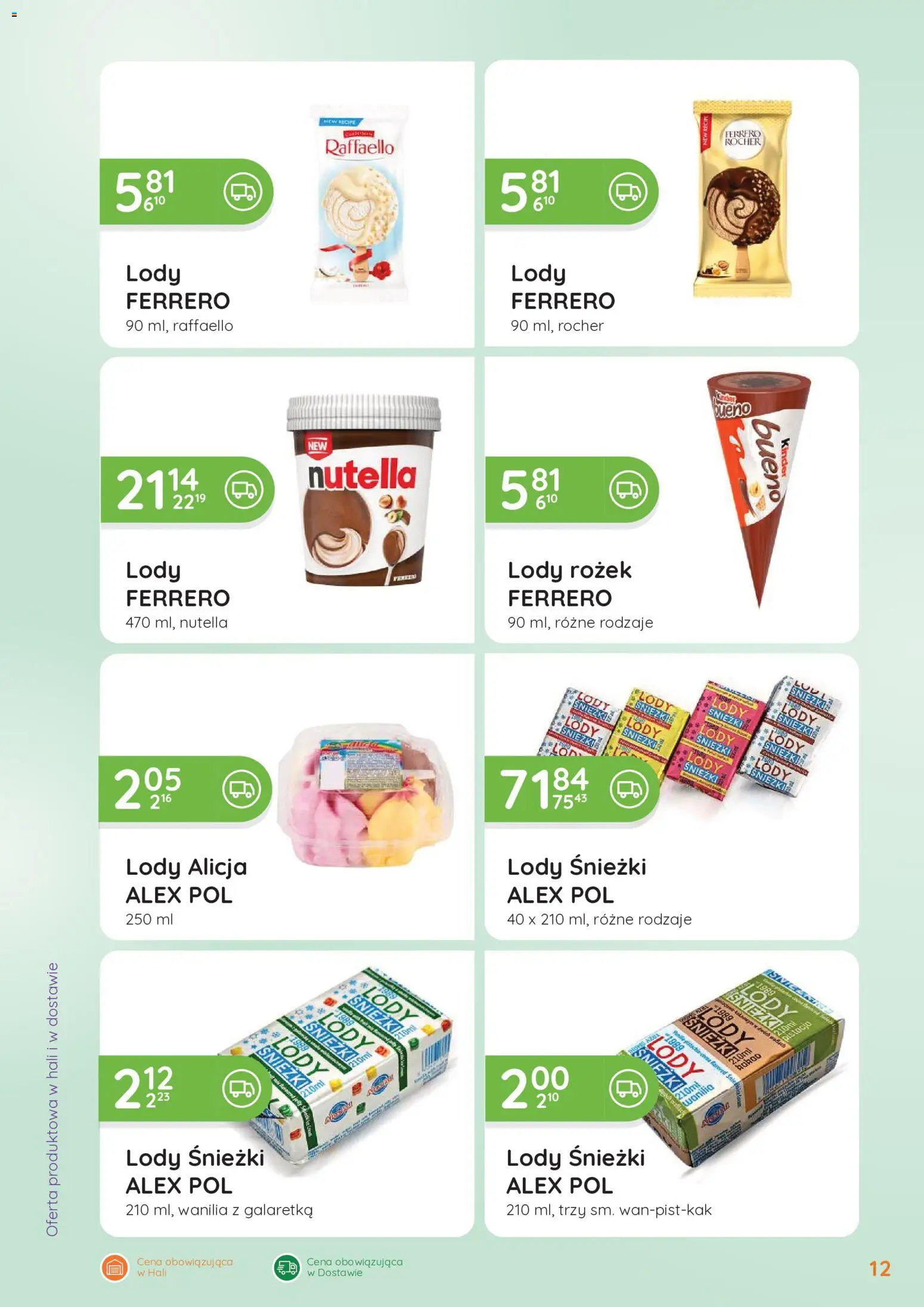 Eurocash gazetka - Oferta Handlowa od 04.05.2026 | Strona: 12 | Produkty: Galaretka, Nutella, Lody, Ferrero rocher