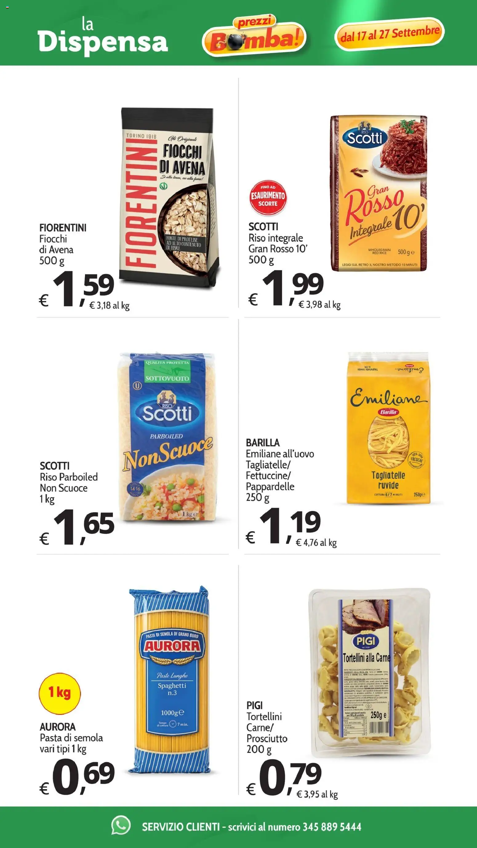 Volantino Primo Prezzo del 17/09/2026 | Pagina: 4 | Prodotti: Riso, Pasta, Carne, Riso integrale
