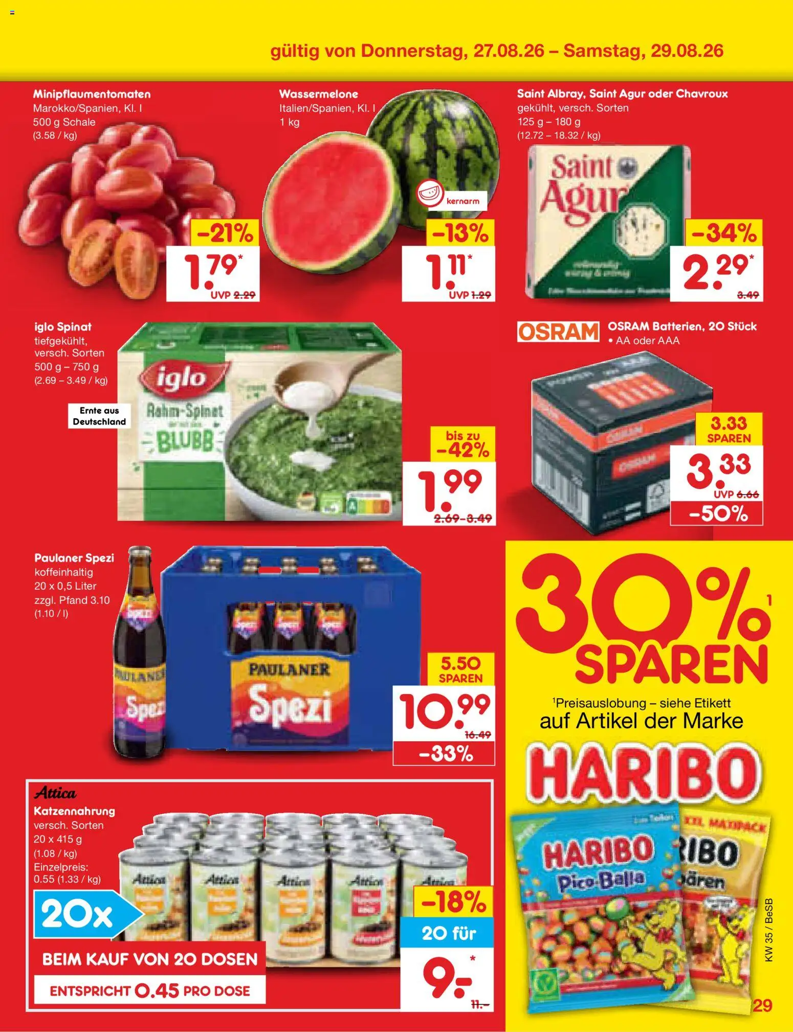 Netto Marken-Discount Prospekt – gültig ab 24.08.2026 | Seite: 41 | Produkte: Haribo, Paulaner spezi, Iglo, Paulaner