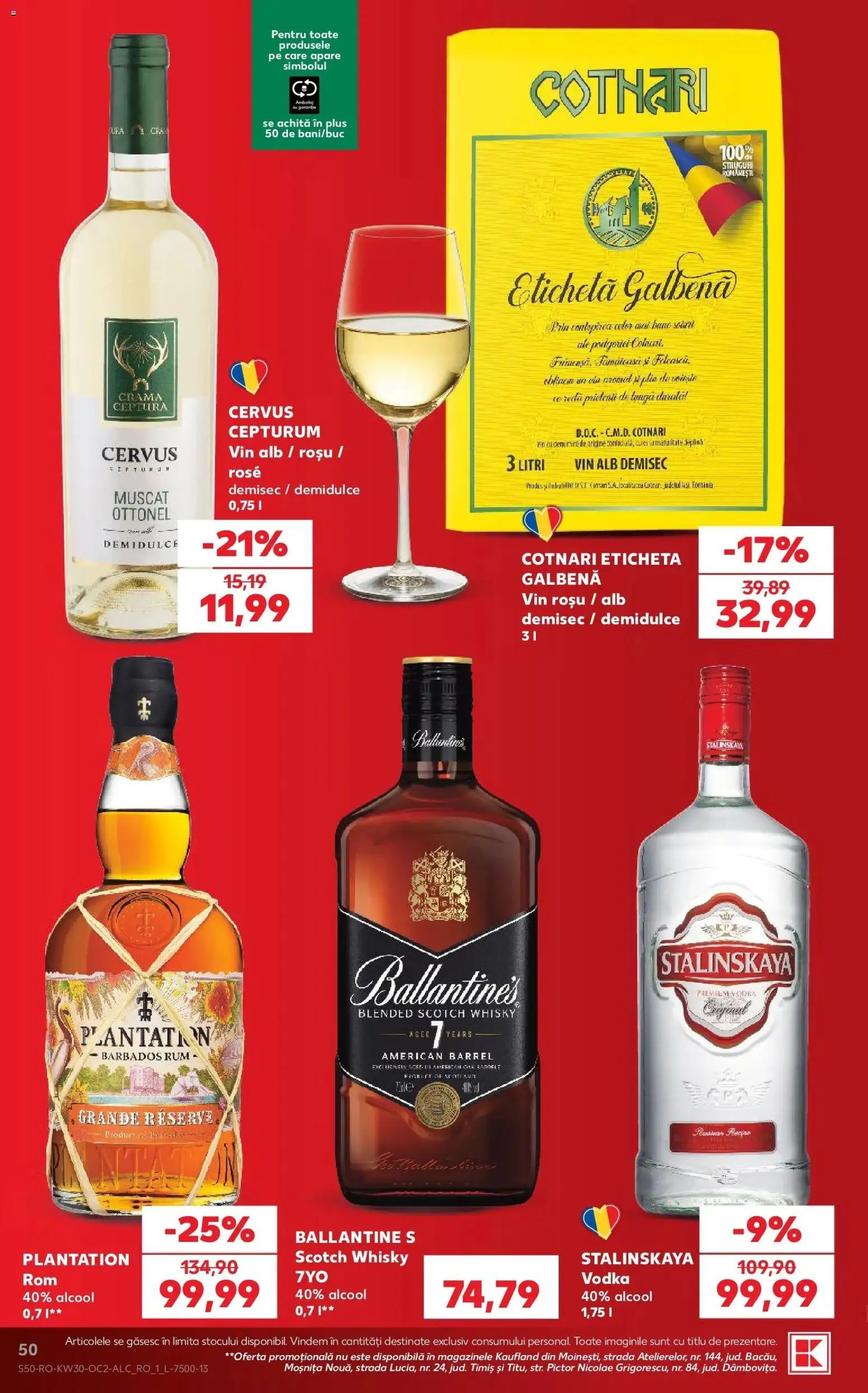 Noul catalog Kaufland – valabil de la 22.07.2026 | Pagină: 50 | Produse: Struguri, Vin alb, Scotch Whisky, Plus