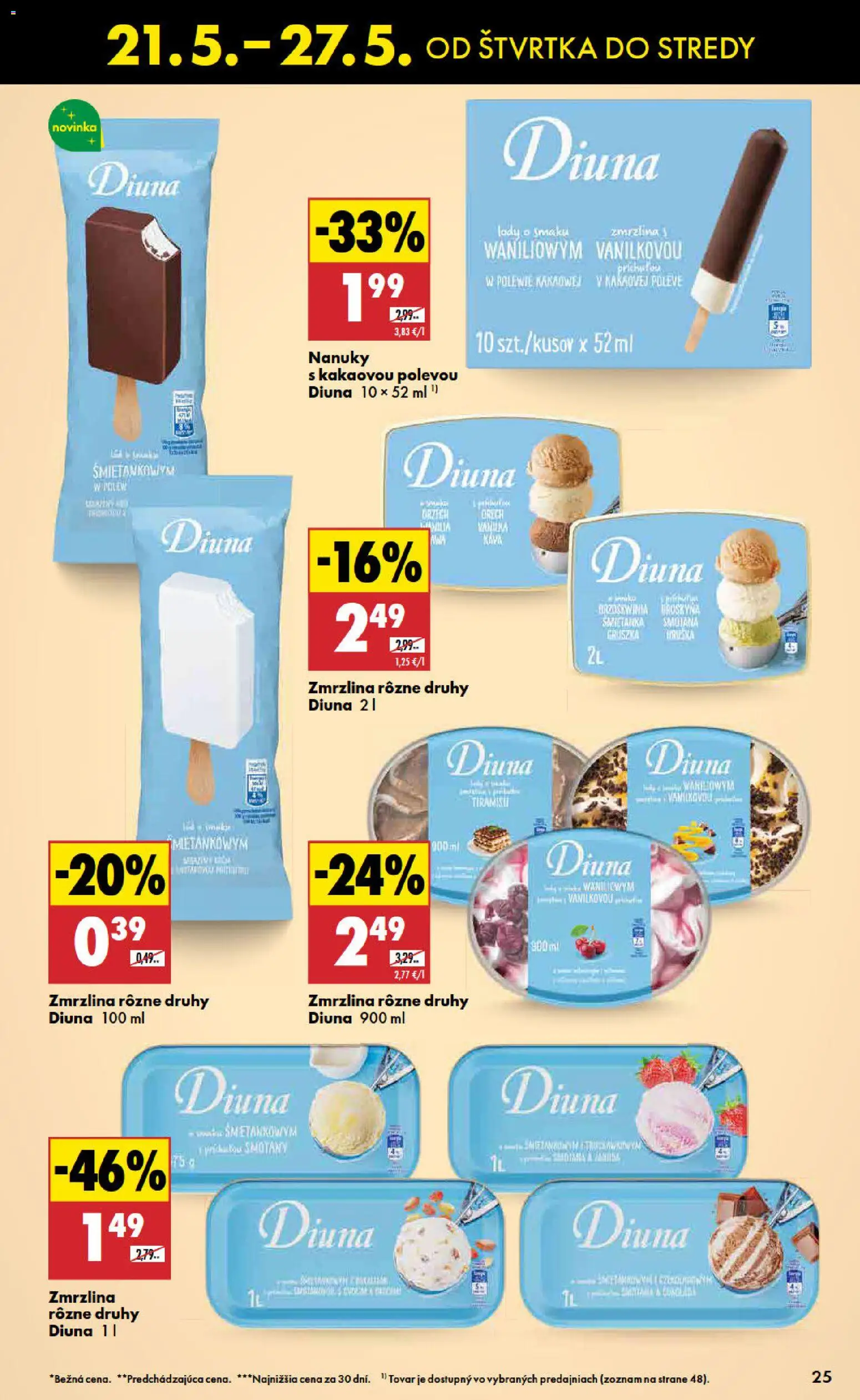 Nové Biedronka akcie – leták je platný od 21.05.2026 | Strana: 25 | Produkty: Káva, Zmrzlina, Nanuky