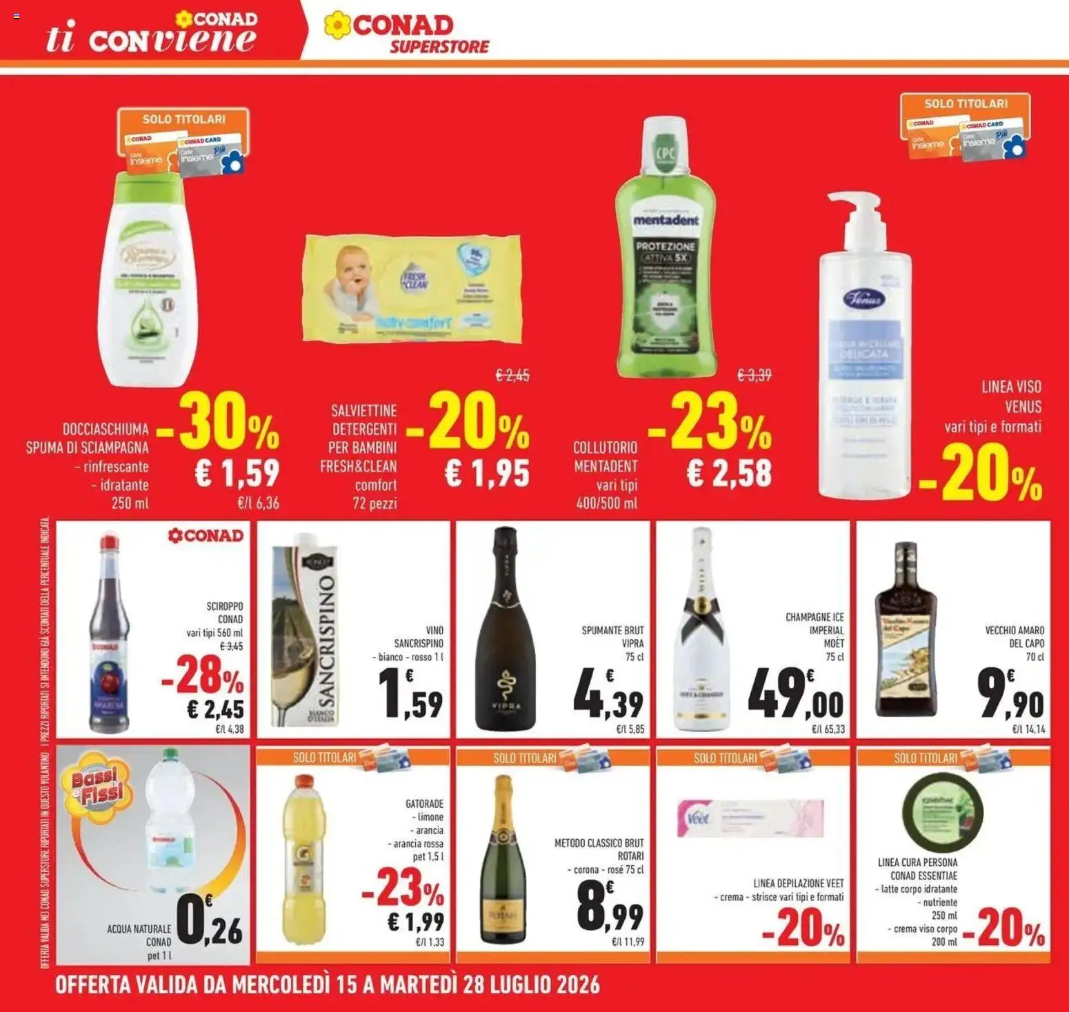 Volantino Conad del 14/07/2026 | Pagina: 32 | Prodotti: Crema, Vino, Arancia, Moet