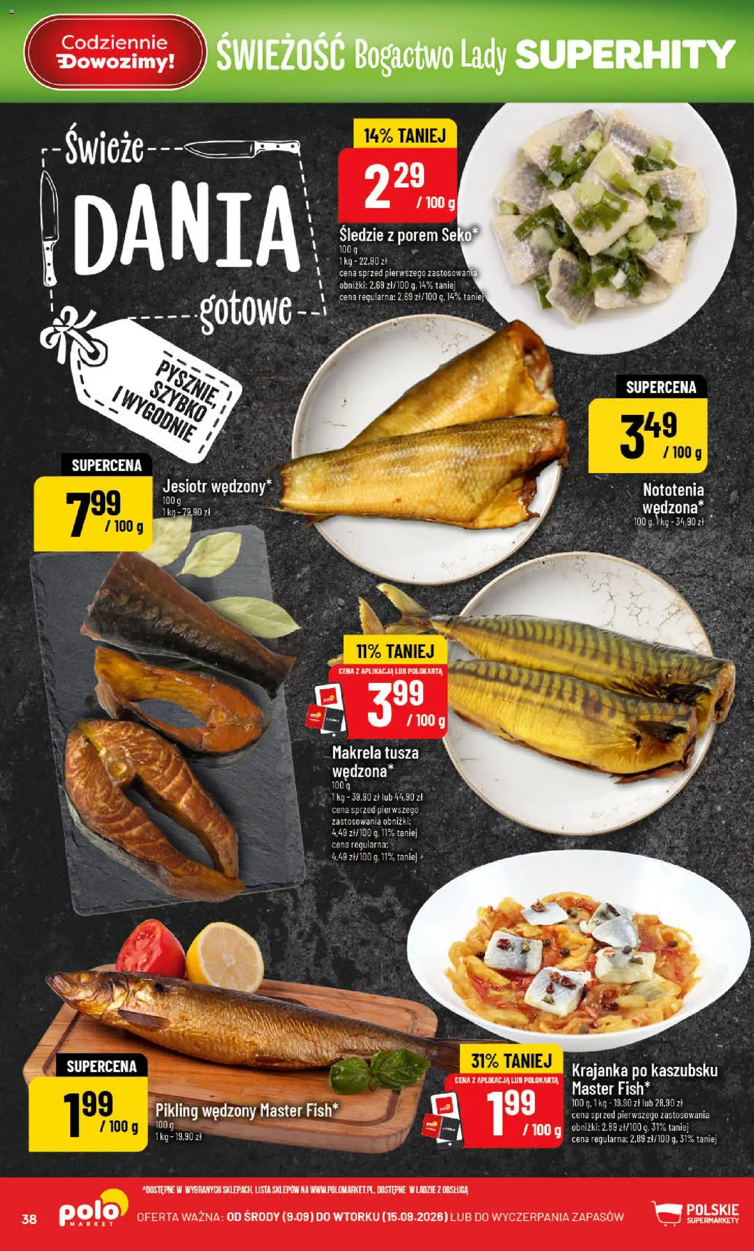 POLOmarket gazetka od 09.09.2026 | Strona: 38 | Produkty: Śledzie, Makrela