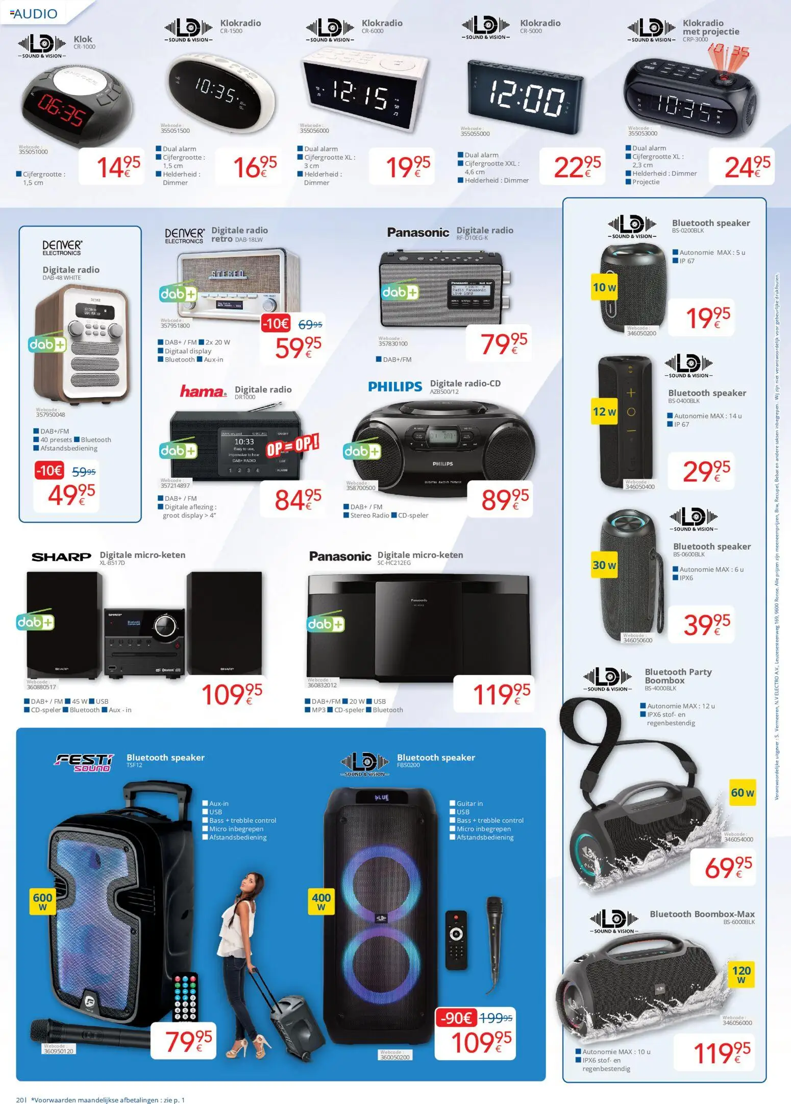 {H1} | Pagina: 20 | Producten: Radio, Speaker, Usb, Klok