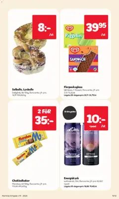 Chokladkakor, Marabou, 60-100g, flera sorter, jfr-pris - Förhandsvisning av reklamblad från butik Hemköp aktuell från 04.05.2026 | Sida: 10 | Produkter: Piggelin, Sandwich, Energidryck