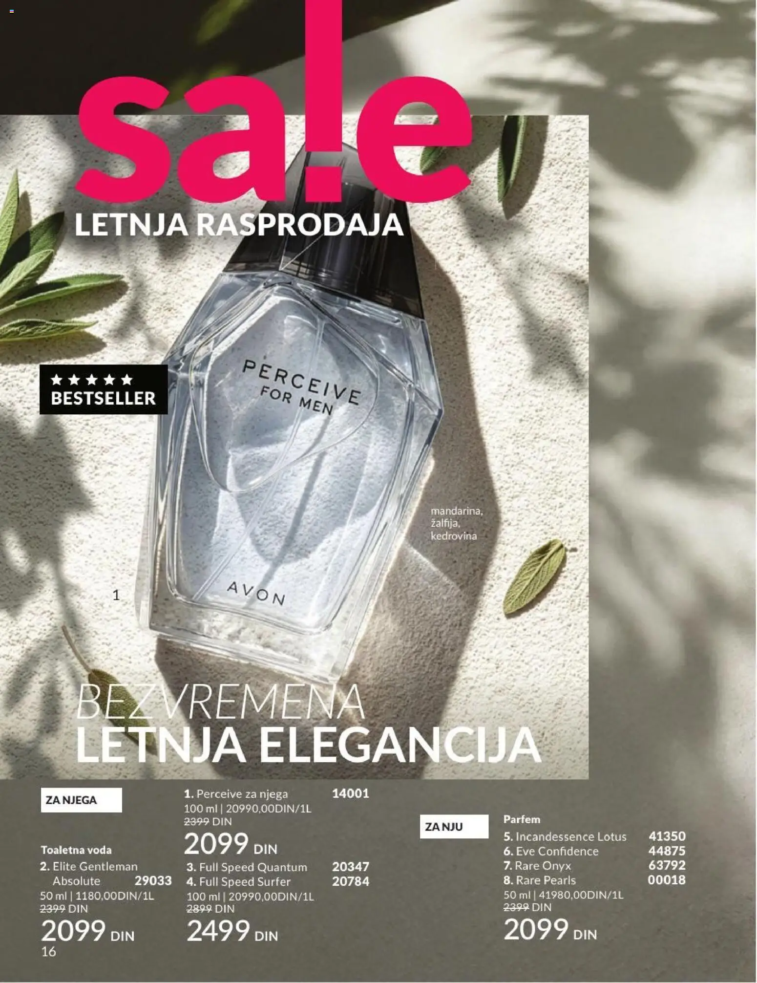 AVON katalog - važi od 01.07.2026 | Strana: 16 | Proizvode: Mandarina, Parfem, Toaletna voda, Voda