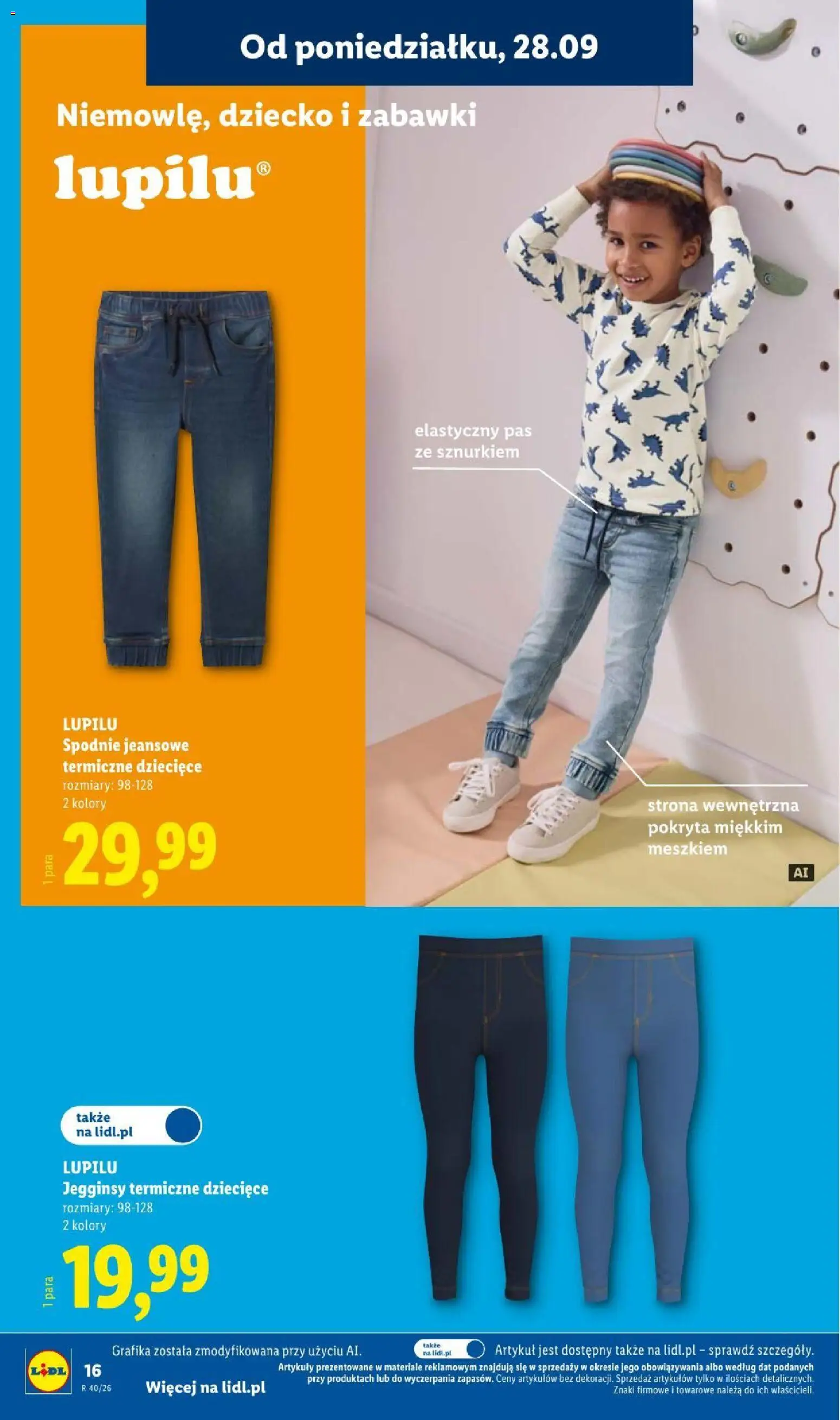 Lidl Katalog od 28.09.2026 | Strona: 20 | Produkty: Zabawki, Spodnie