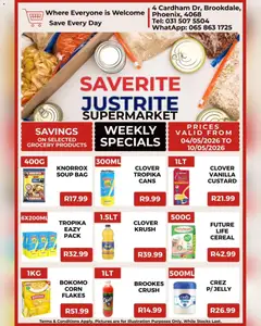 Saverite specials catalogue – valid from 04.05.2026 | Page: 3 | Products: Corn, Custard, Soup, Flakes