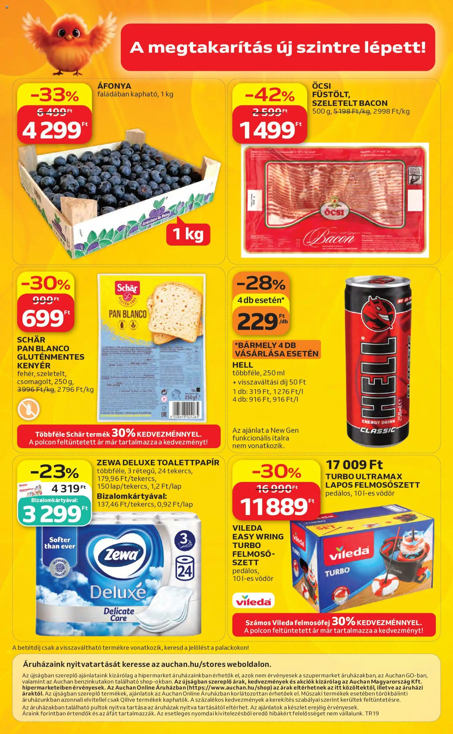 Auchan akciós ujság - amely érvényes a következő dátumtól: 07.05.2026 | Oldal: 60 | Termékek: Felmosó, Szeletelt bacon, Felmosófej, Gluténmentes