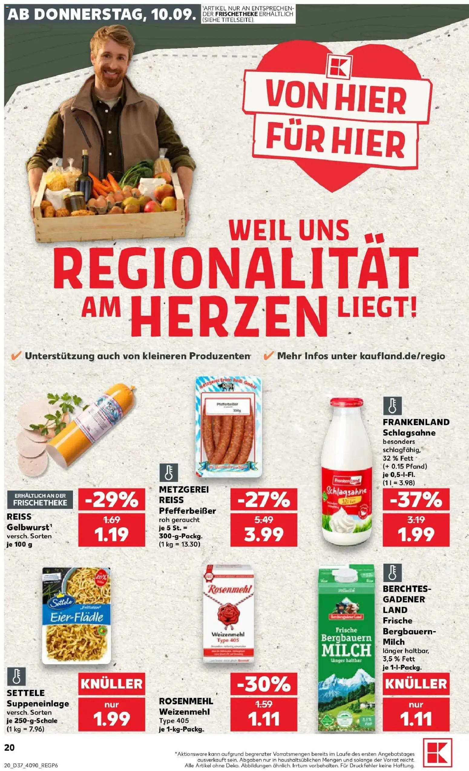 Kaufland Prospekt Ansbach – gültig ab 07.09.2026 | Seite: 29 | Produkte: Schlagsahne, Milch, Weizenmehl