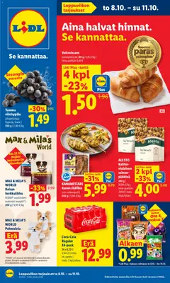 Lidl-mainoslehti voimassa 08/10/2026 alkaen