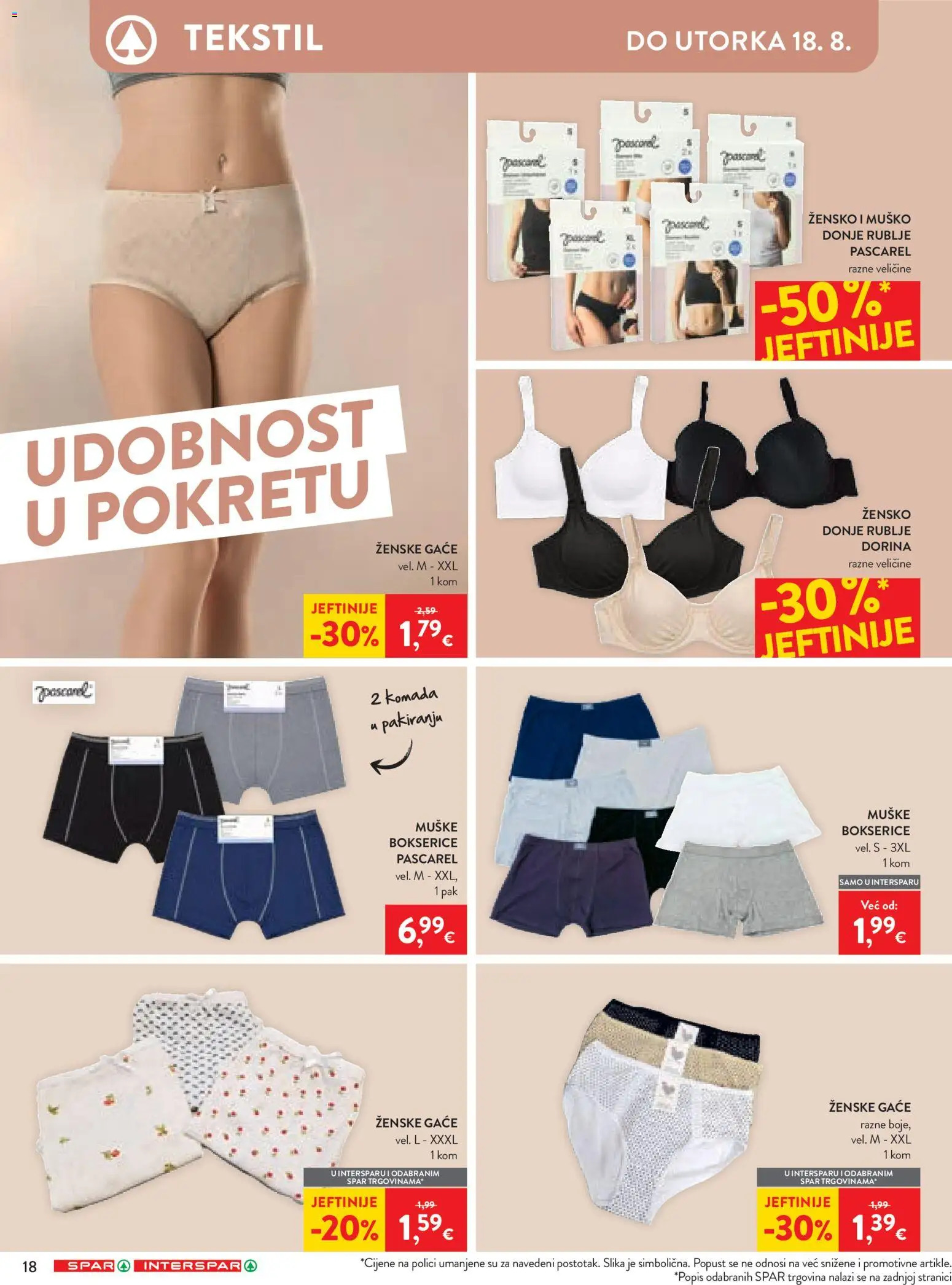 Spar katalog | vrijedi od 04.08.2026 | Stranica: 32 | Proizvodi: Dorina, Donje rublje, Bokserice