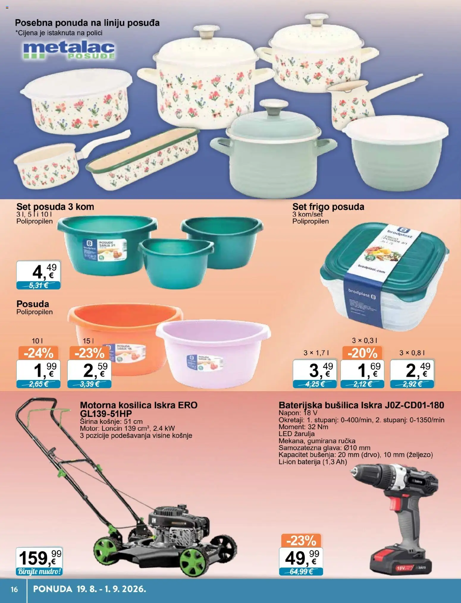 KTC katalog | vrijedi od 19.08.2026 | Stranica: 16 | Proizvodi: Led, Posuđe, Željezo, Set posuđa
