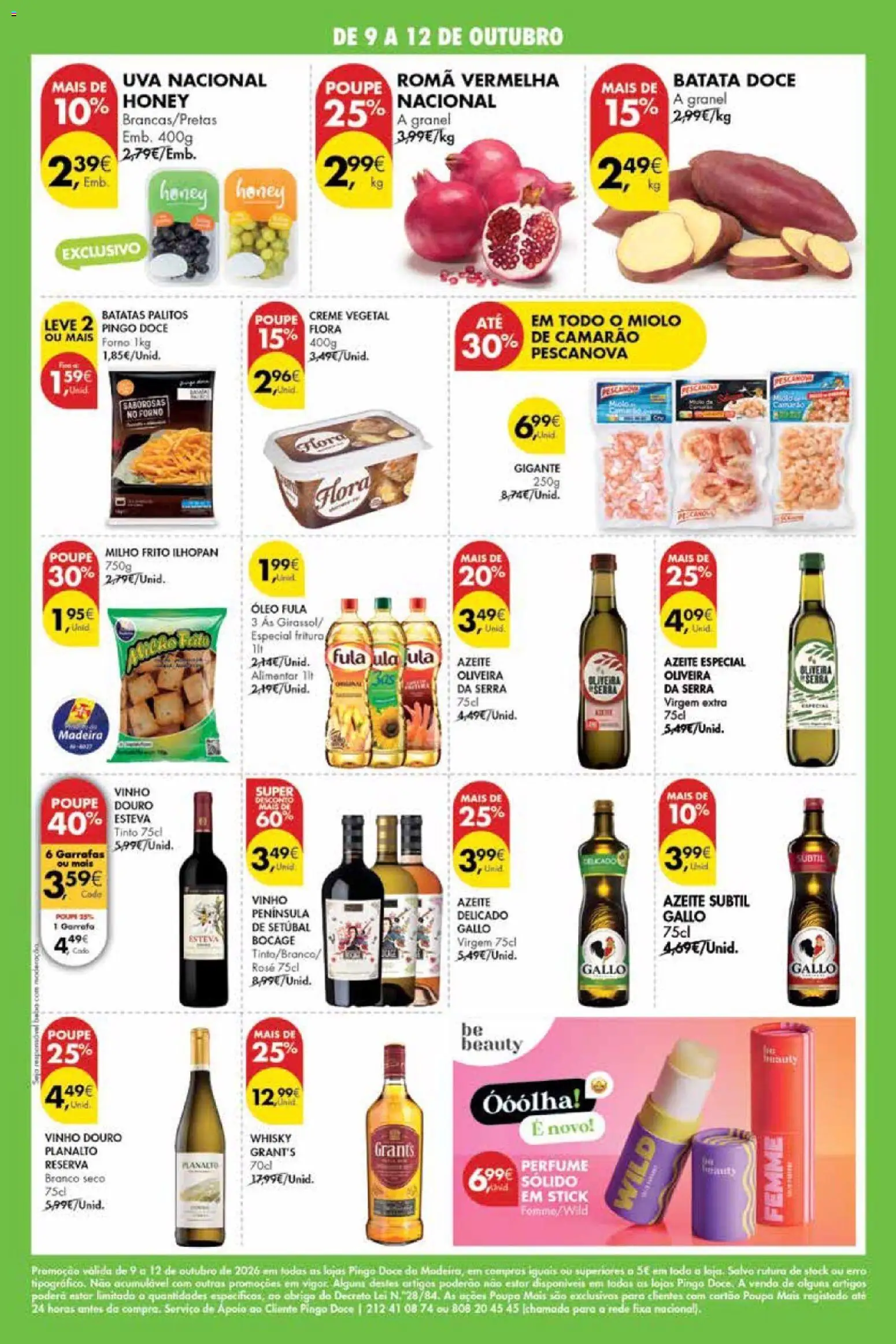 Pingo Doce Poupe este Fim de Semana Madeira │ válido de 09/10/2026 | Página: 2 | Produtos: Creme vegetal, Batata, Whisky, Perfume