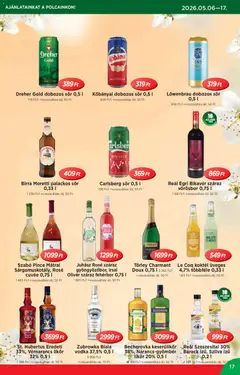 Reál akciós újság - amely érvényes a következő dátumtól: 06.05.2026 | Oldal: 17 | Termékek: Juhász rosé, Dobozos sör, Fehérbor, Vörösbor