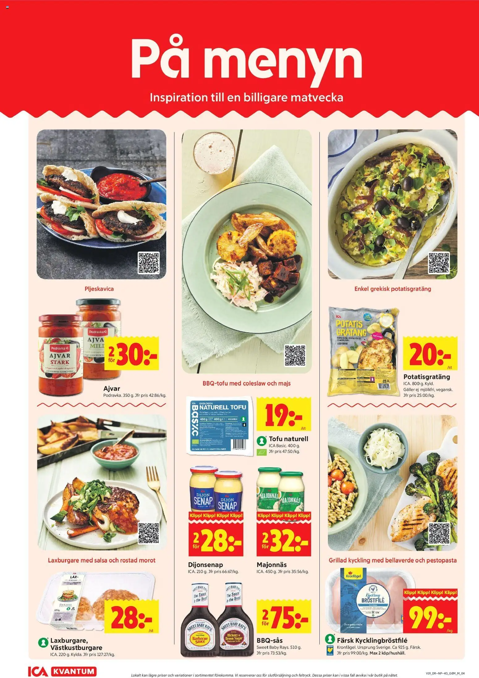 ICA Kvantum reklamblad aktuell från 04.05.2026 | Sida: 4 | Produkter: Senap, Potatisgratäng, Potatis, Majs