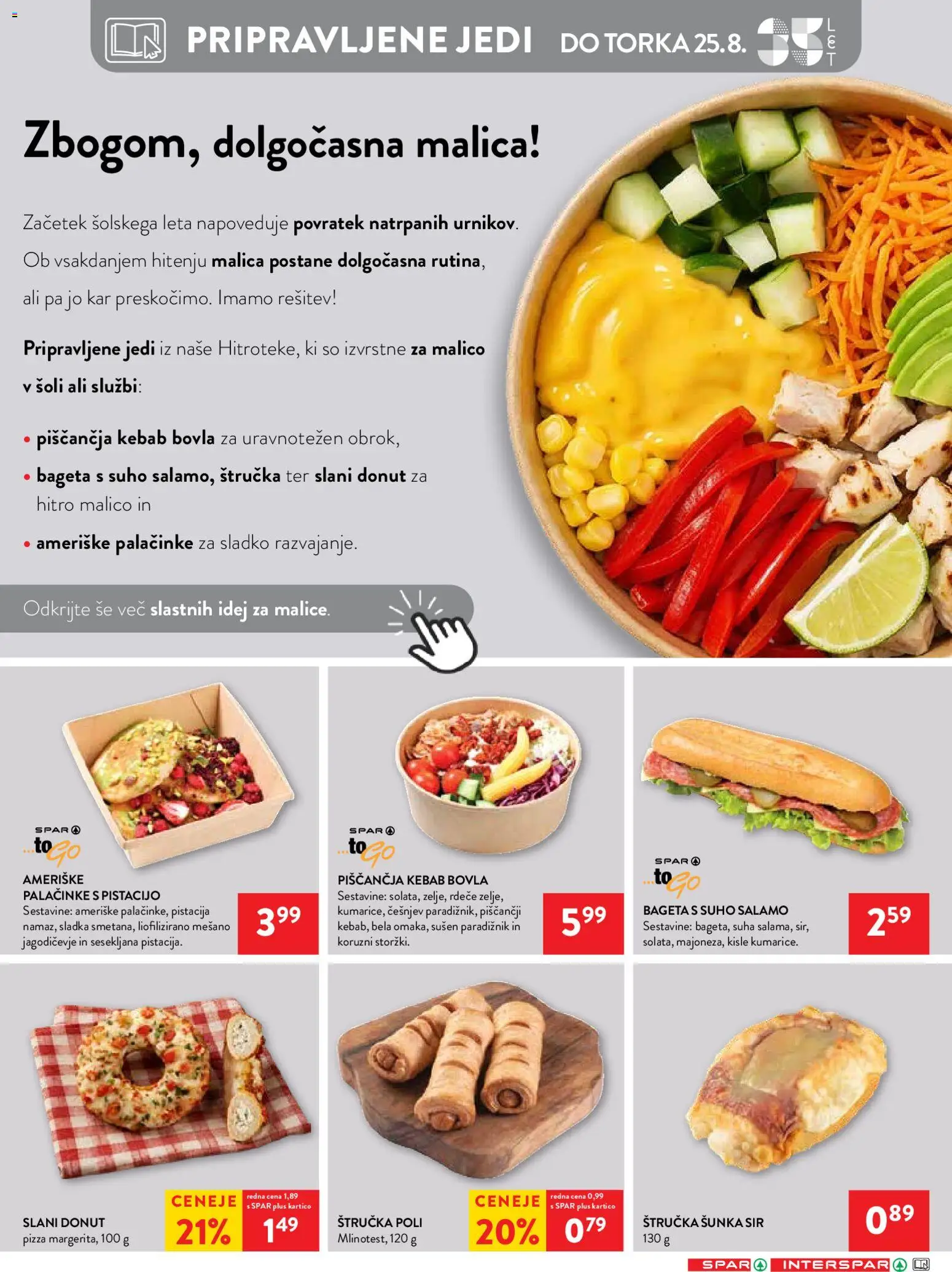 Novi Spar katalog ponudbe – veljaven od 19.08.2026 | Stran: 23 | Izdelki: Štručka, Palačinke, Sunka, Paradiznik